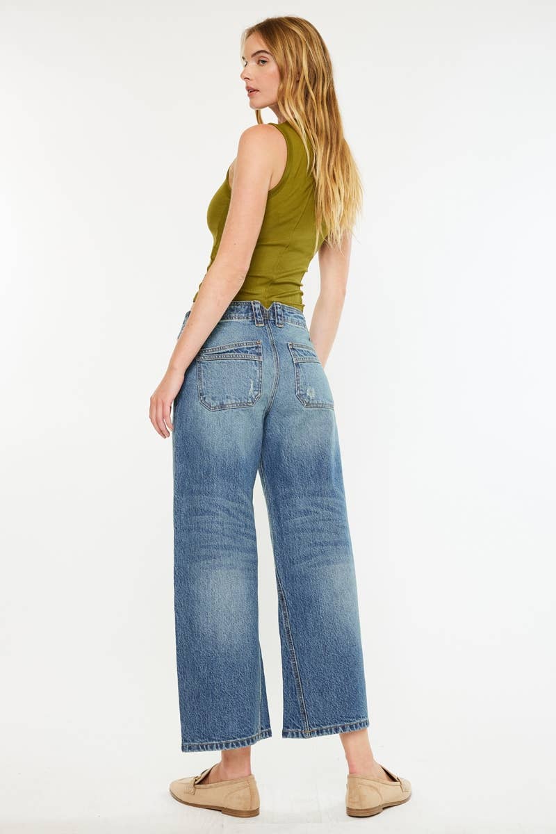 MID RISE LOOSE BARREL FIT JEANS