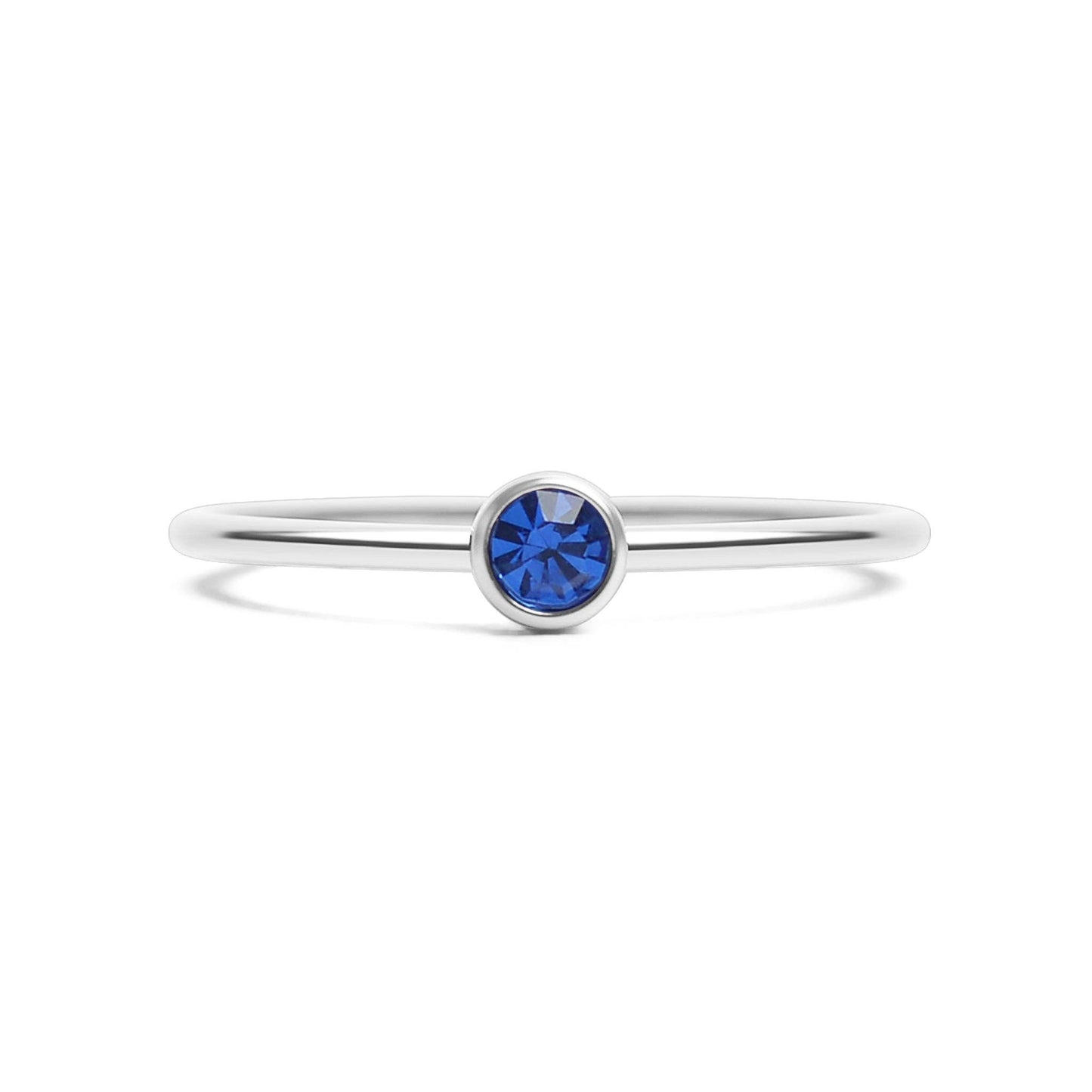 Stainless Steel Birthstone Stacking Ring
