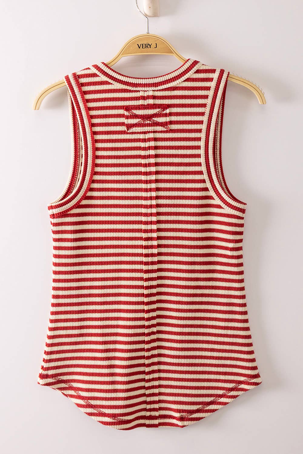 Striped Button Down Knit Tank Top