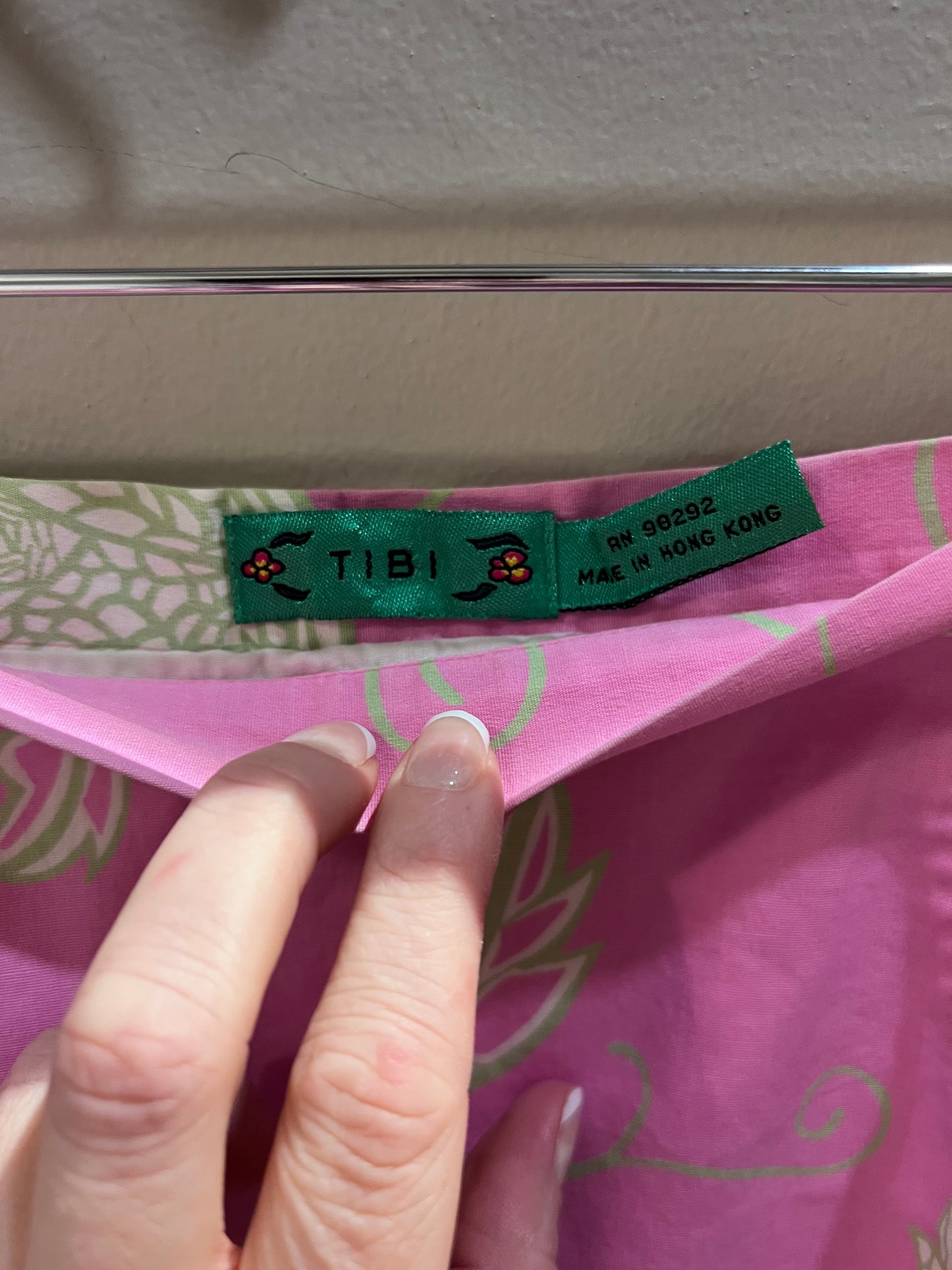 TIBI Pink Floral Midi Skirt