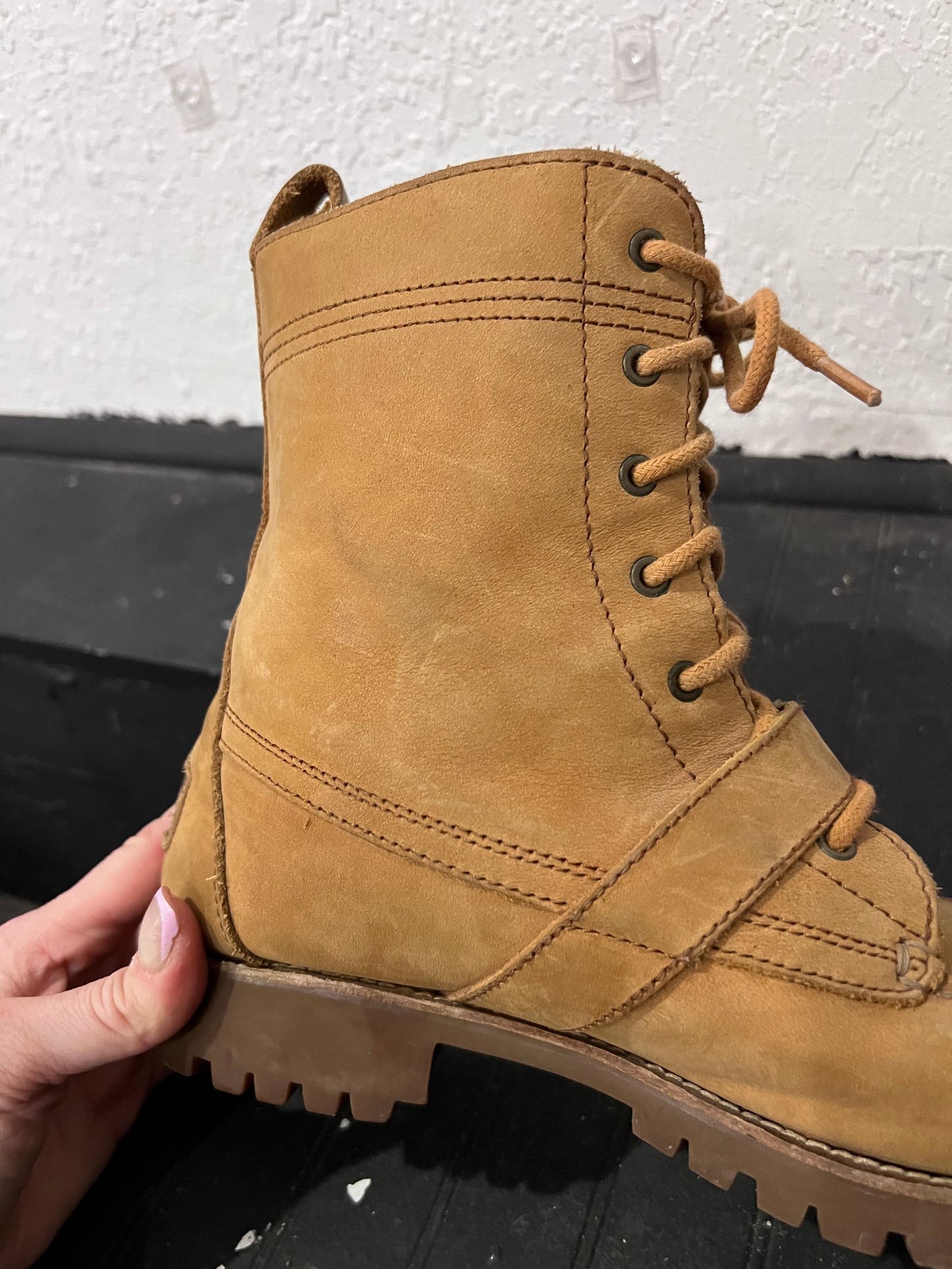 Ralph Lauren Lace up Suede/Soft Leather Boots