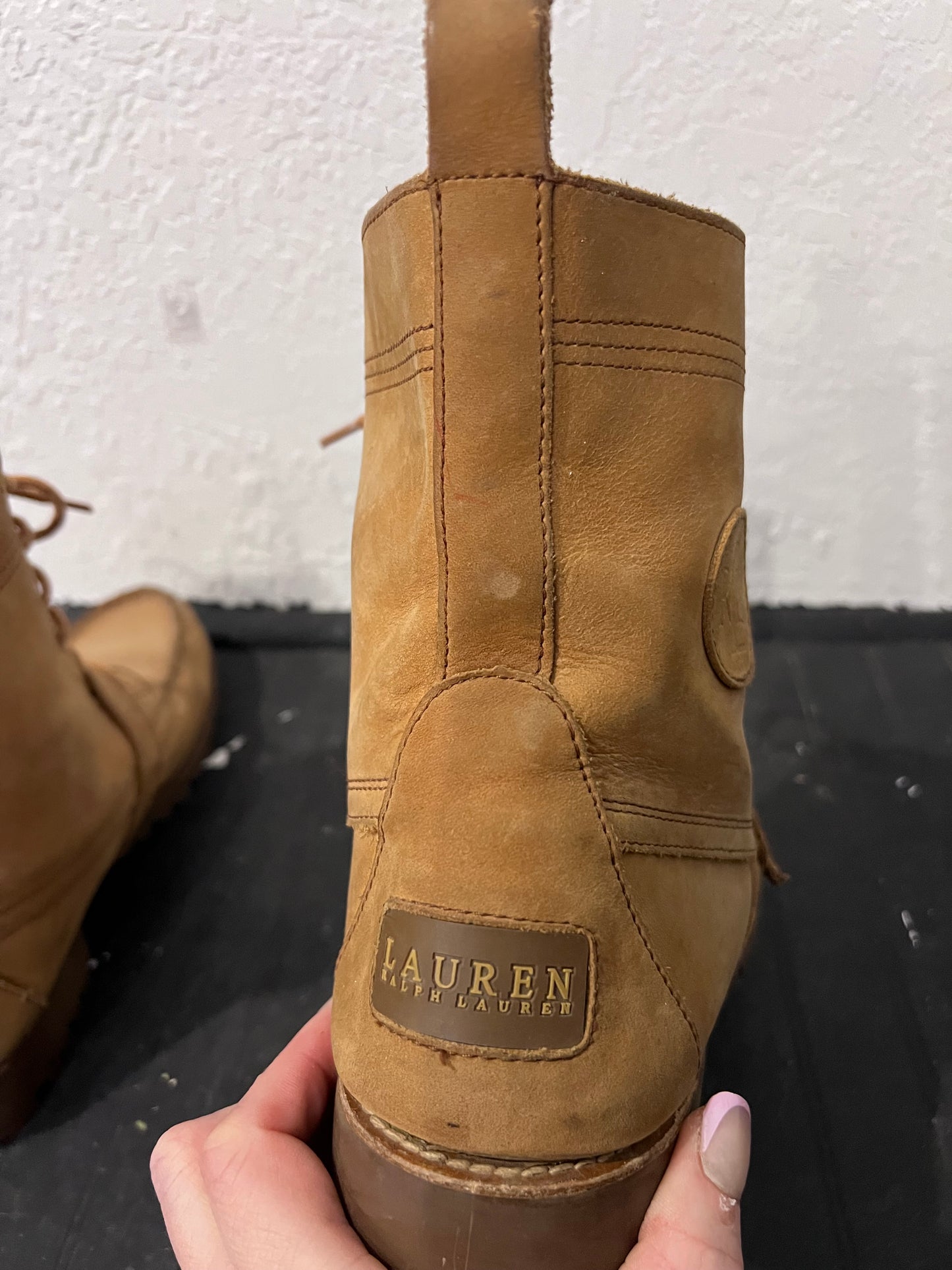 Ralph Lauren Lace up Suede/Soft Leather Boots