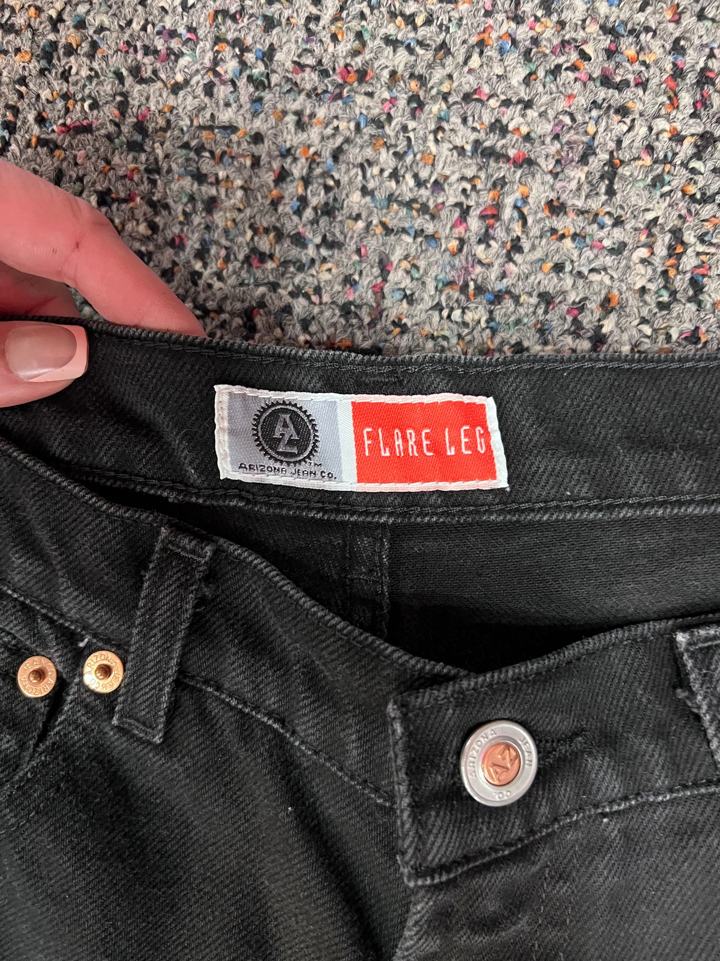 Arizona Black Flare Low Rise Jeans