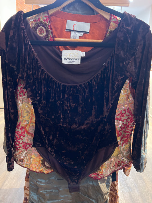 Cache velvet brown long sleeve