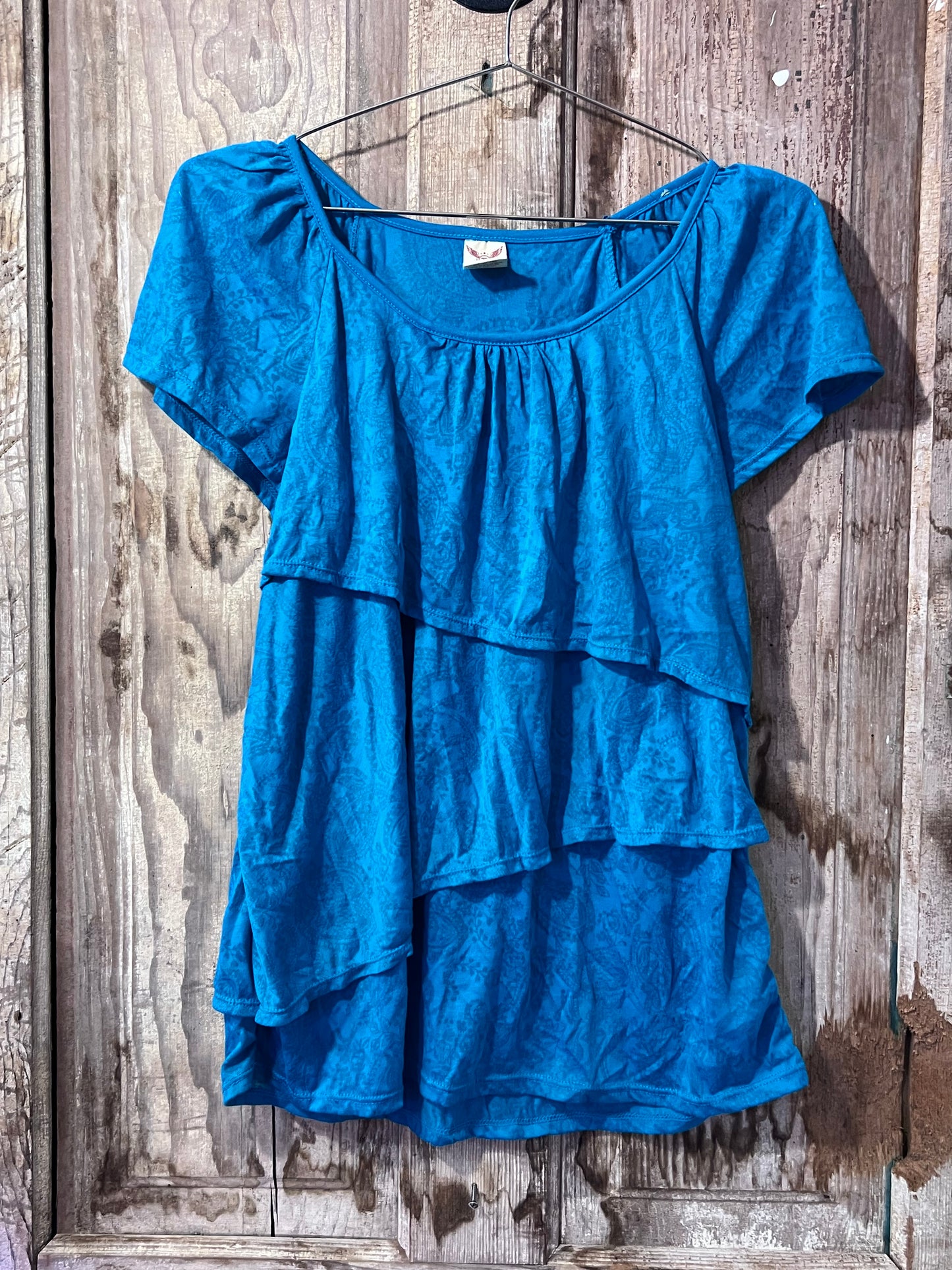 Faded Glory Blue Y2K Layered Top