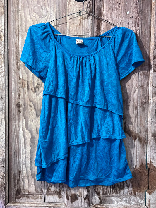 Faded Glory Blue Y2K Layered Top