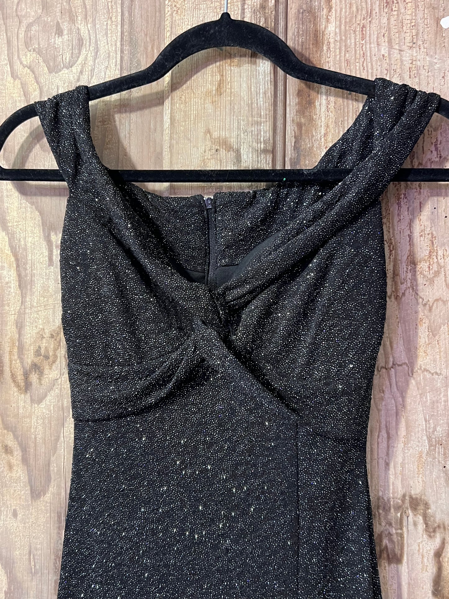 B Darlin Black Sparkly Gown