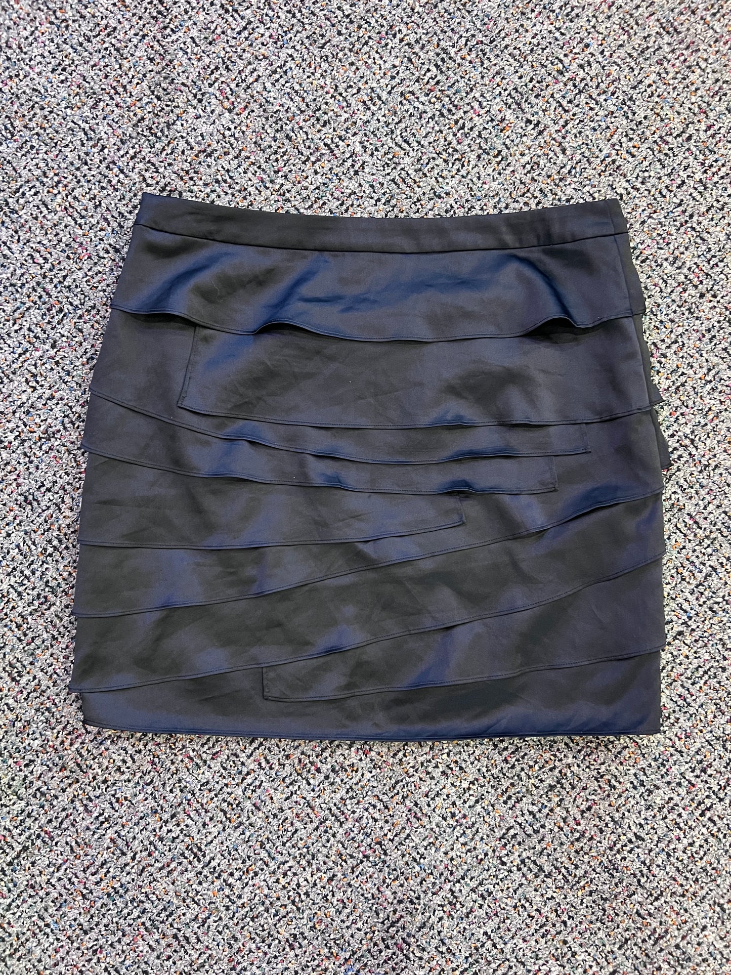 Ann Taylor Layered Black Mini Skirt