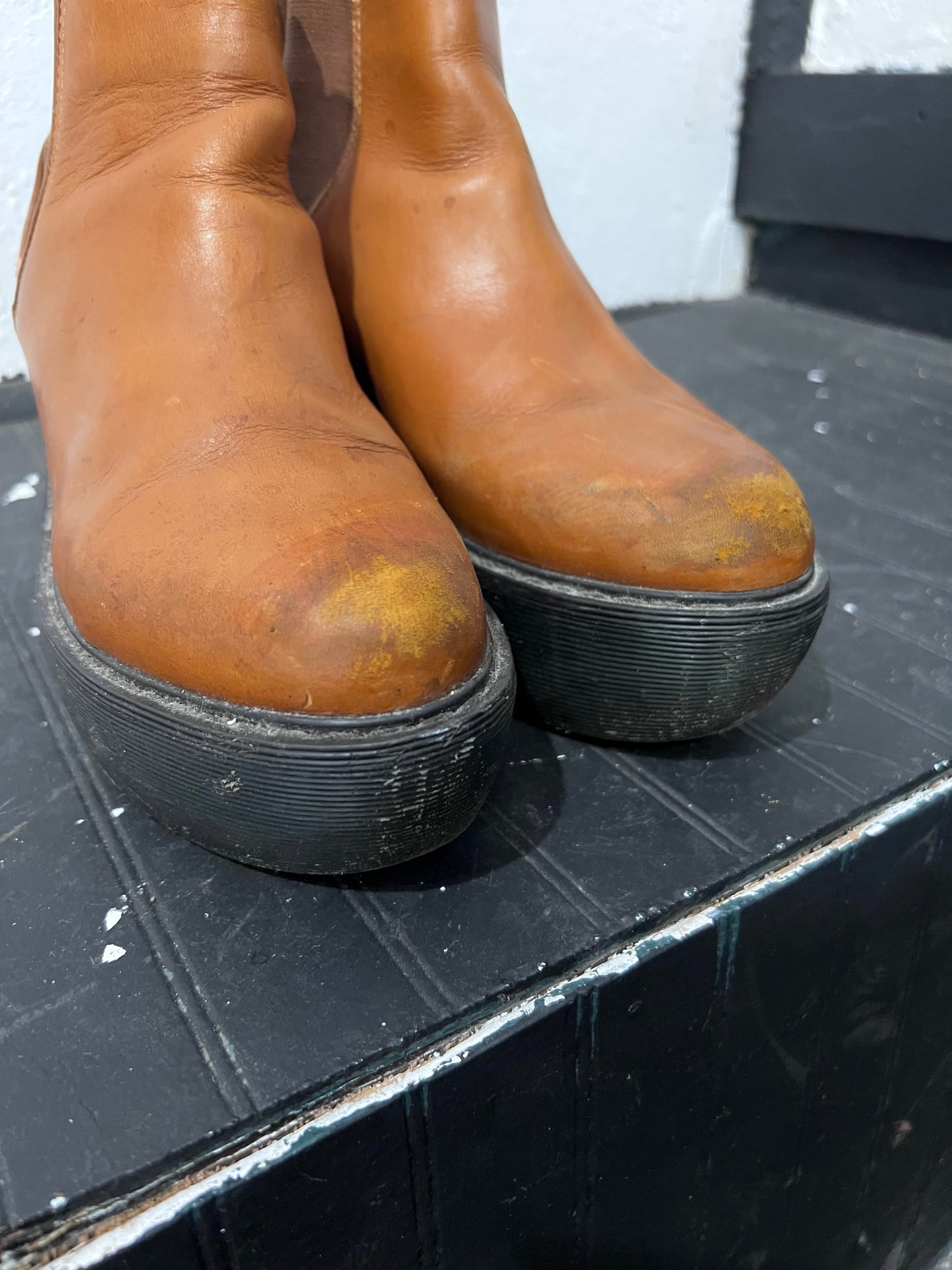 VTG Doc Marten Platform Wedge Slip On Booties