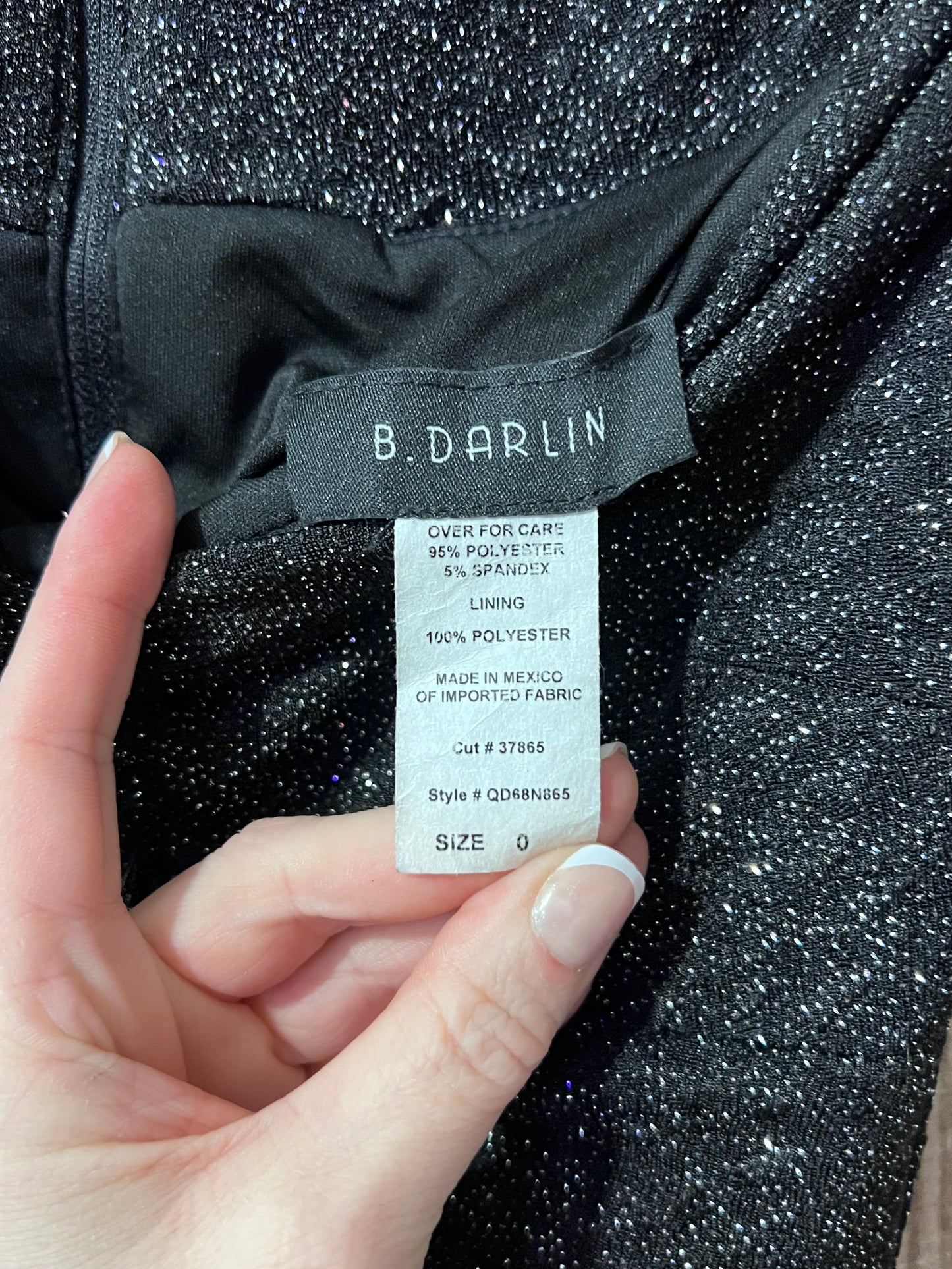 B Darlin Black Sparkly Gown