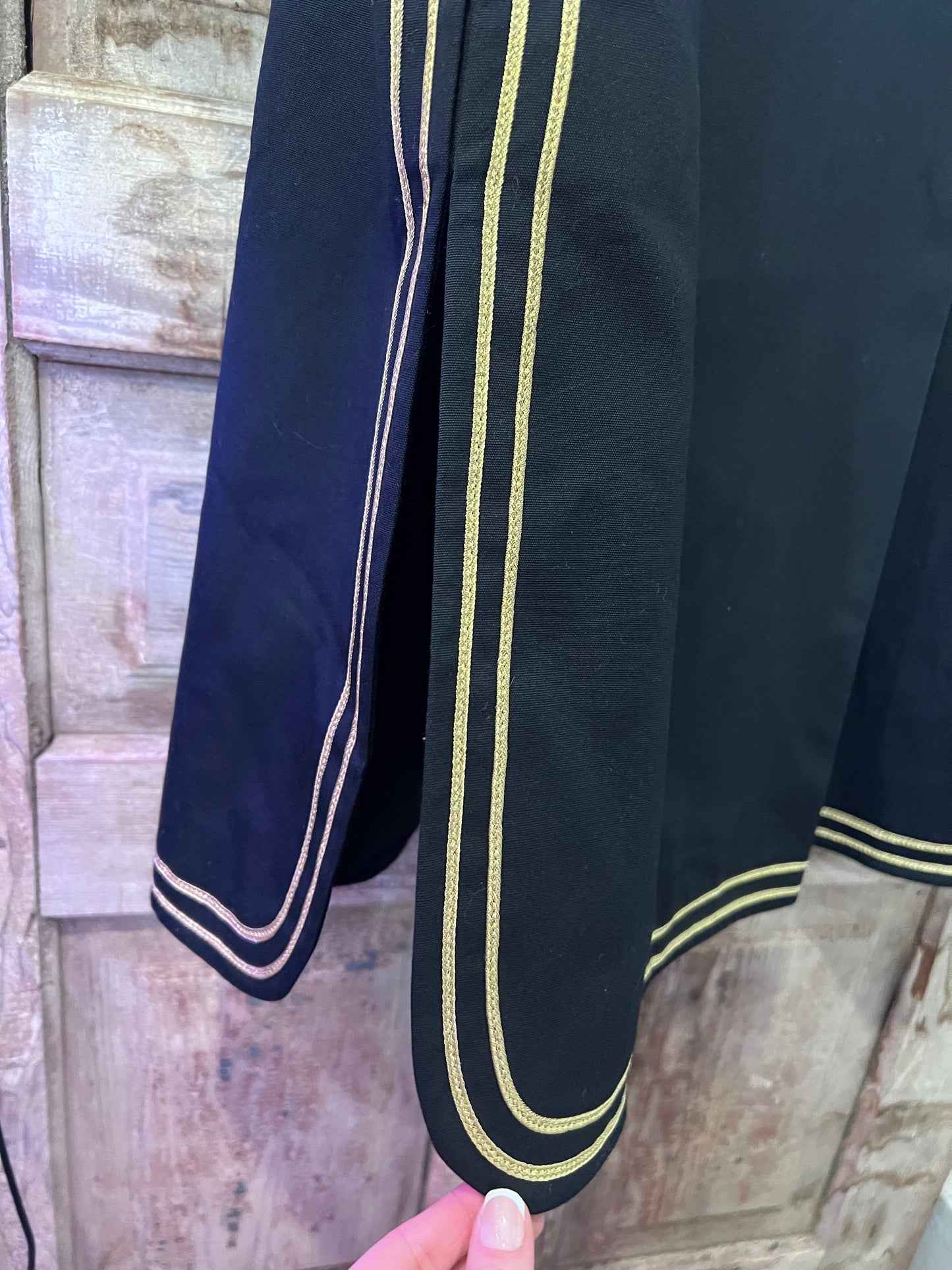 70's Black & Gold Button Front Coat