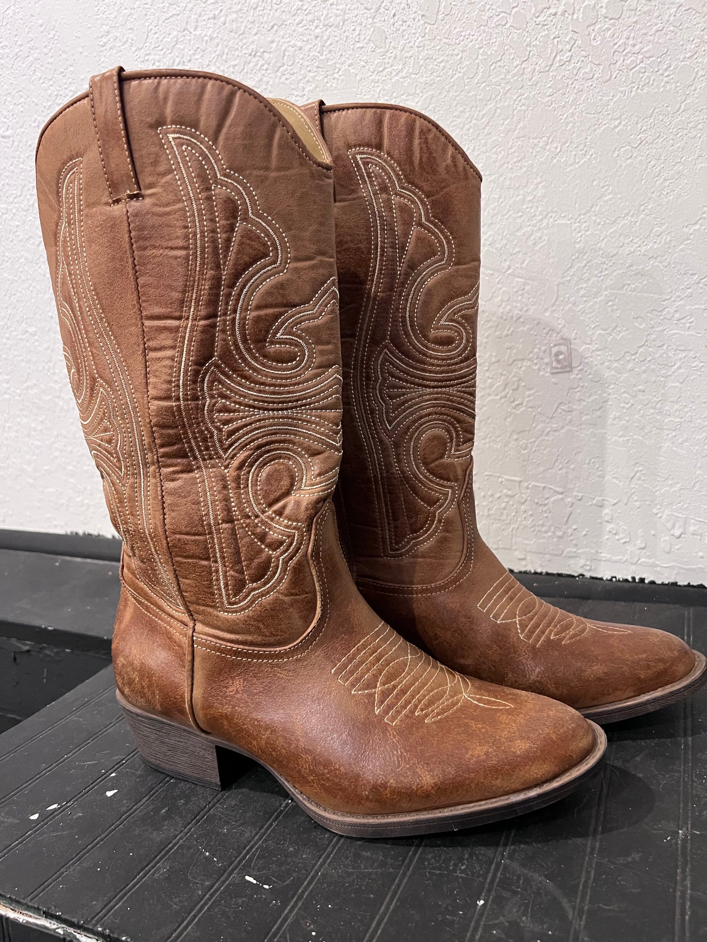 Brown Leather Cowboy Boots