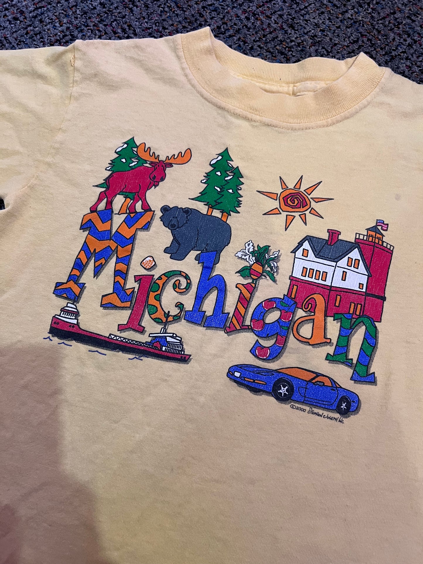 [URL] VTG 2000 Michigan Yellow Graphic T-Shirt