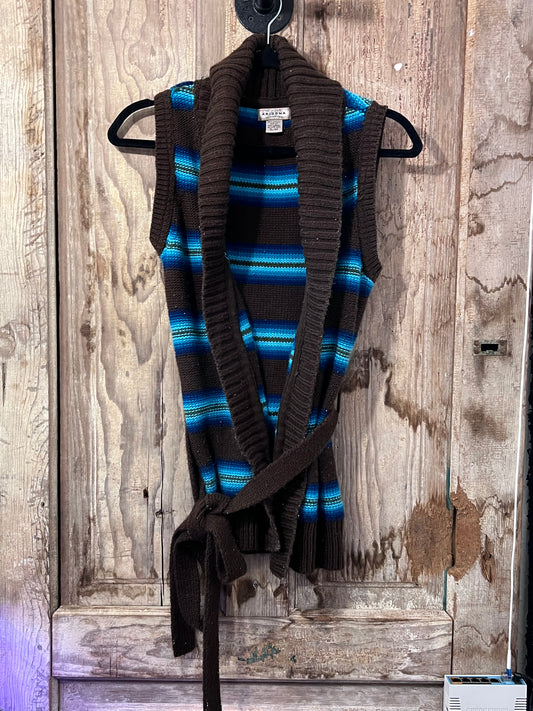 VTG Arizona Blue/Brown Tie Sweater Vest