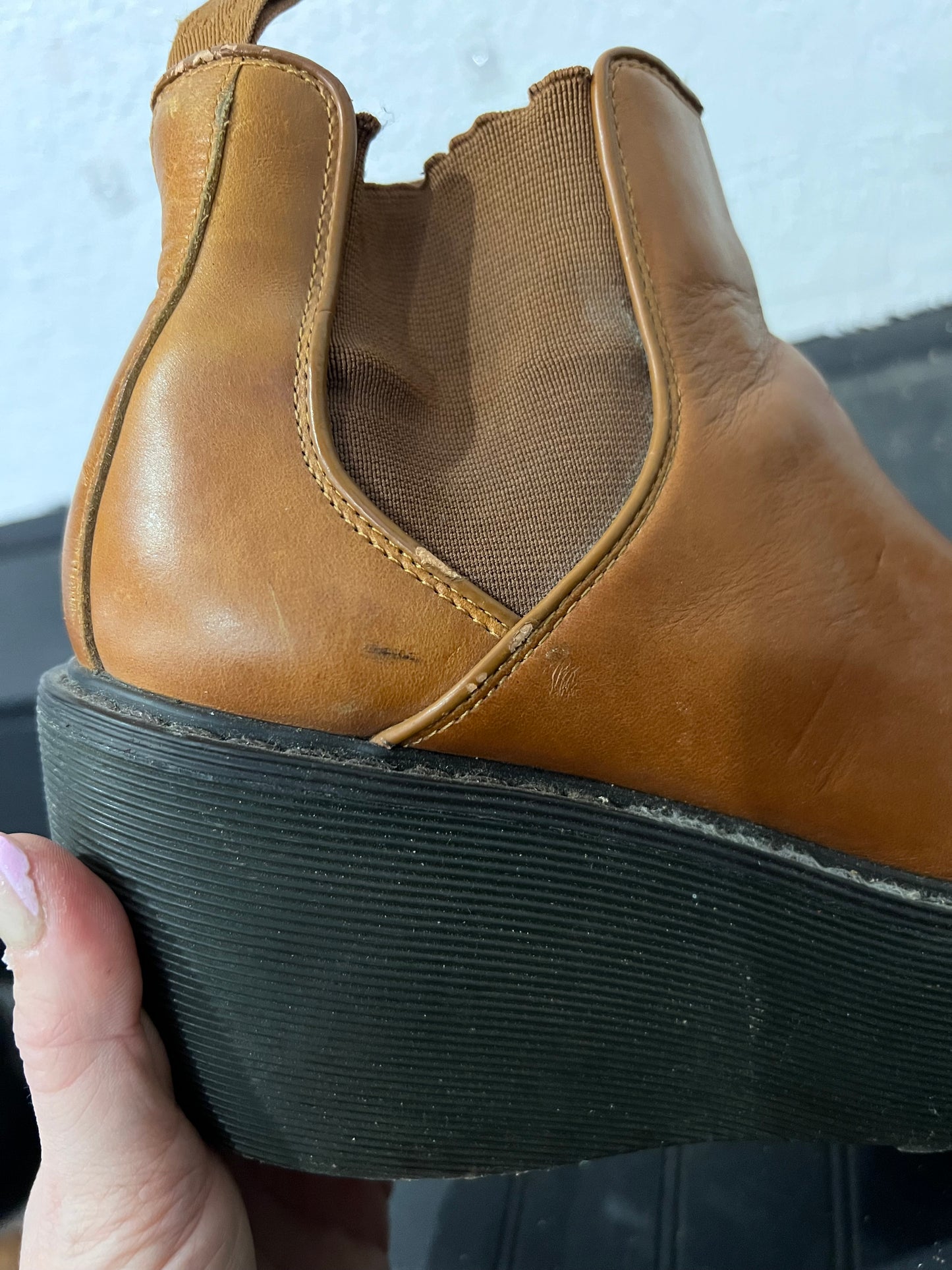 VTG Doc Marten Platform Wedge Slip On Booties