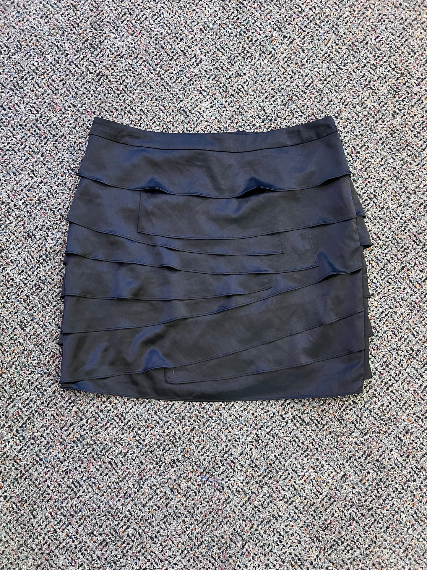 Ann Taylor Layered Black Mini Skirt