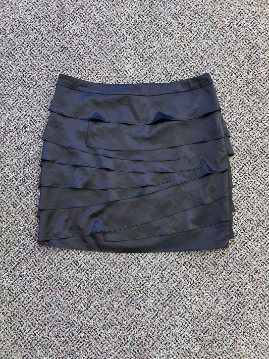 Ann Taylor Layered Black Mini Skirt