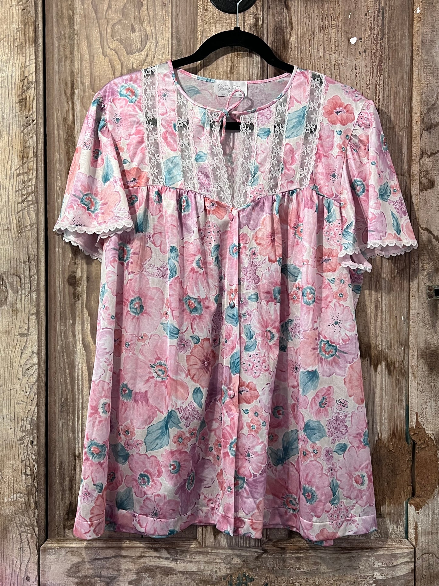 VTG Vanity Fair Pink Floral Nighty