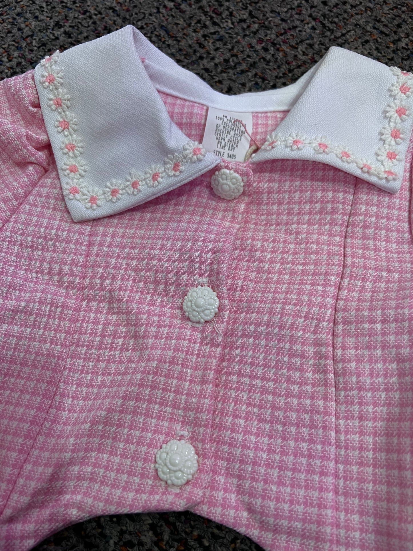 [URL] VTG Pink Plaid Floral Collar Button Up Top