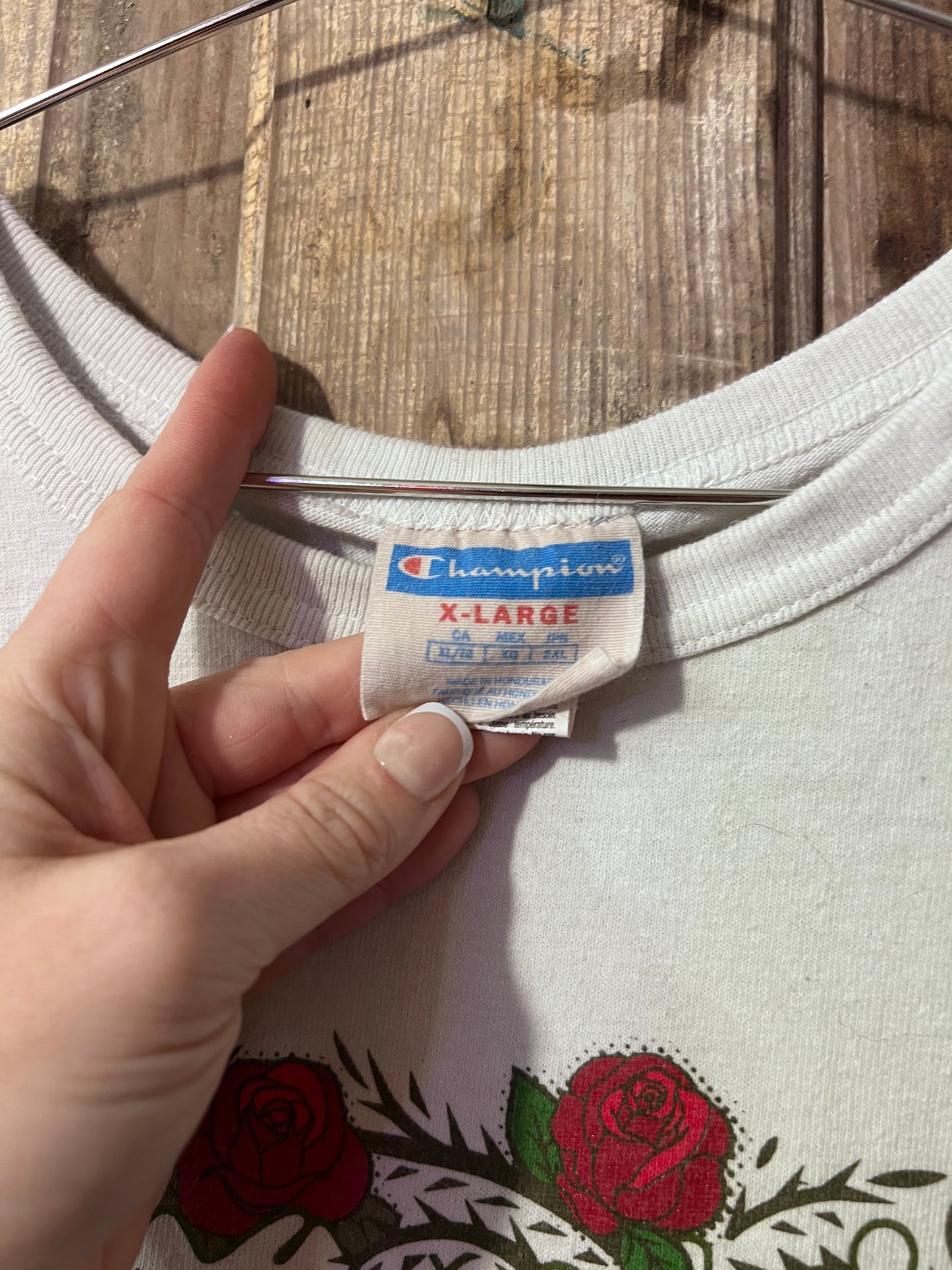 VTG Champion White Rose Tshirt