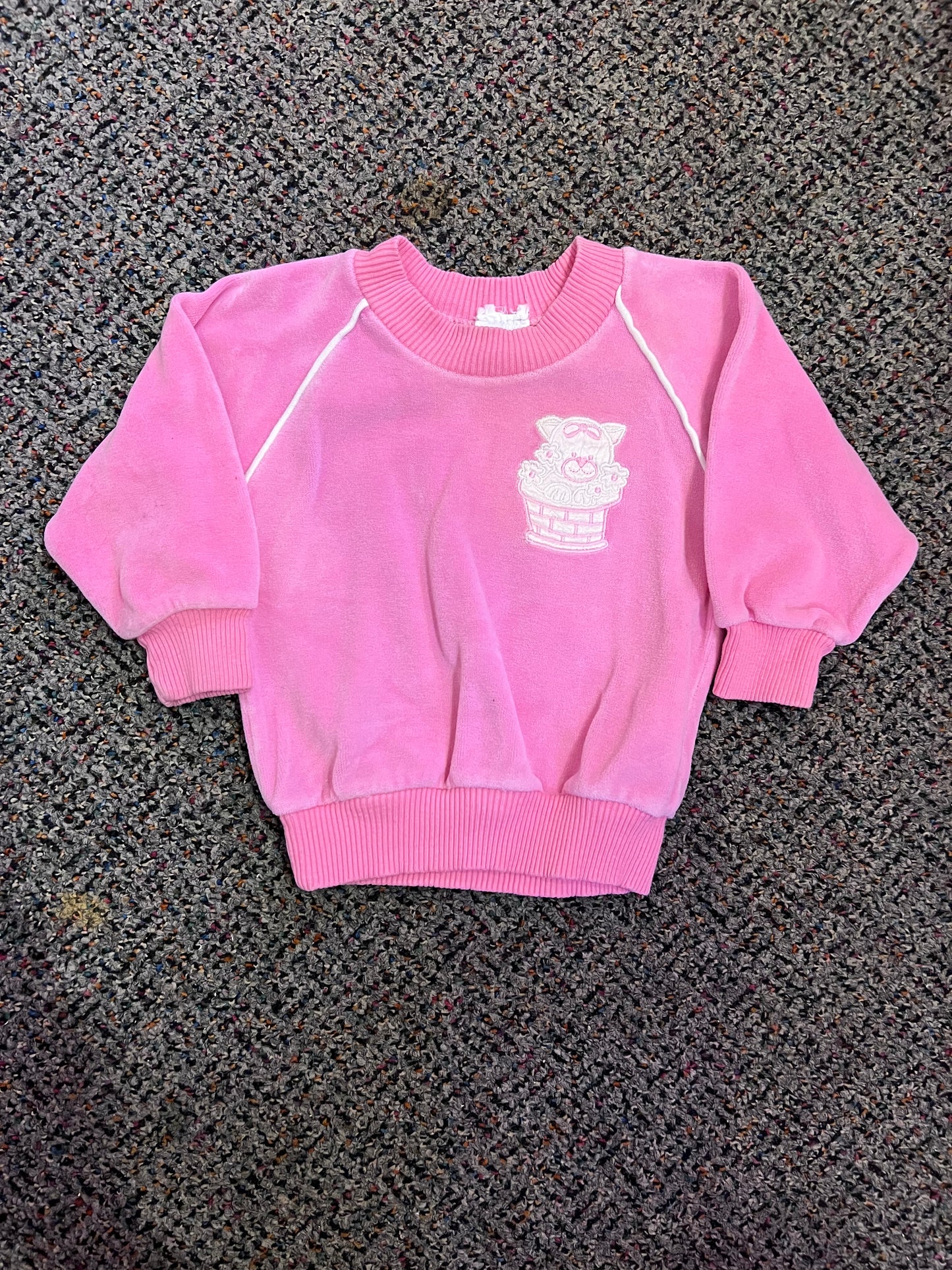 [URL] VTG Pink Velour Teddy Bear Crewneck