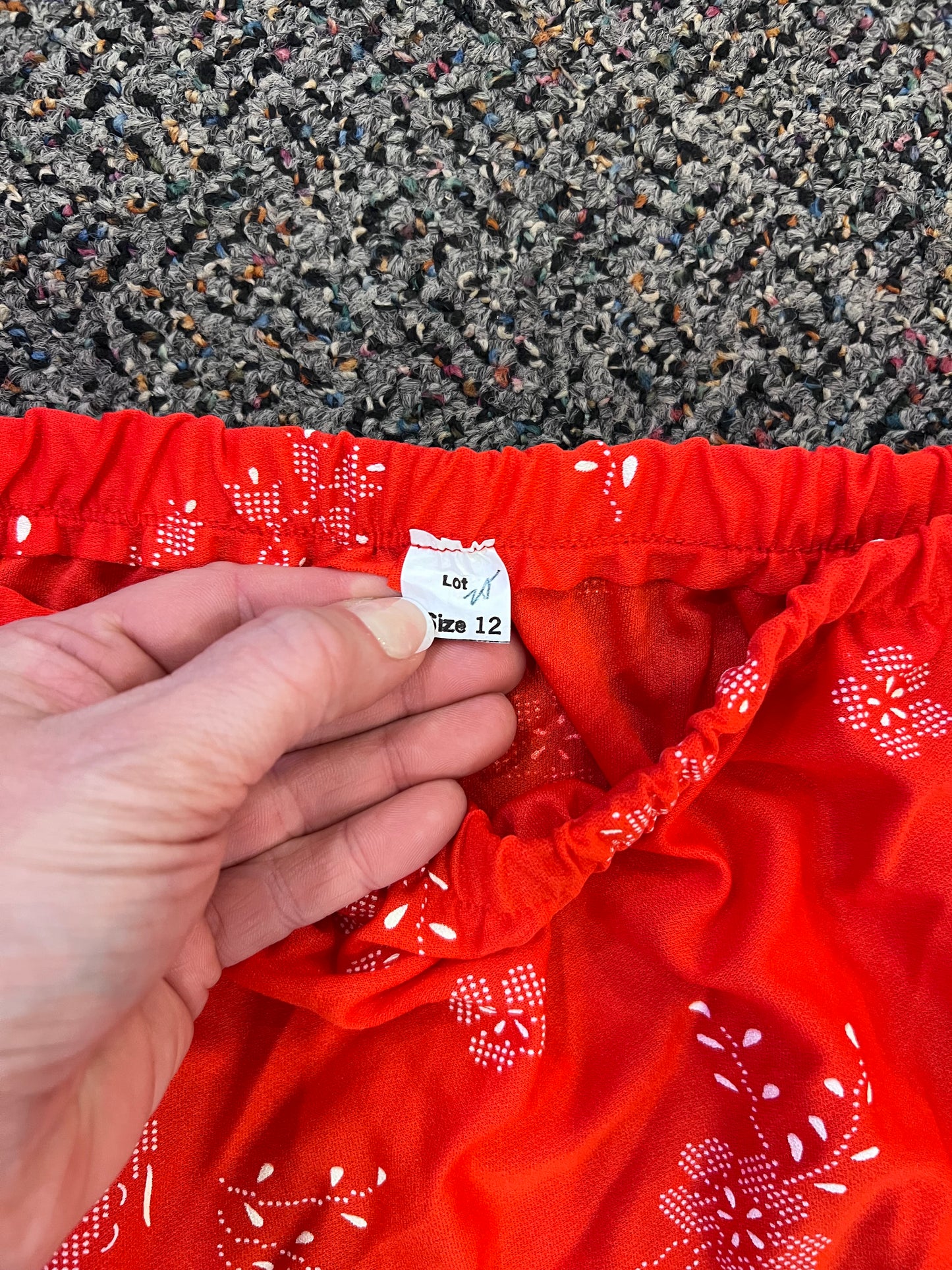 VTG Orange Floral Midi-Skirt