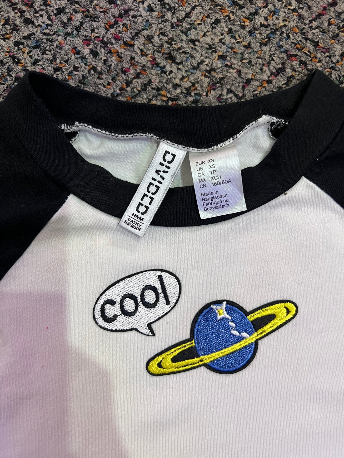 [URL] Blk/White Cool Planet Patch Ringer T-Shirt