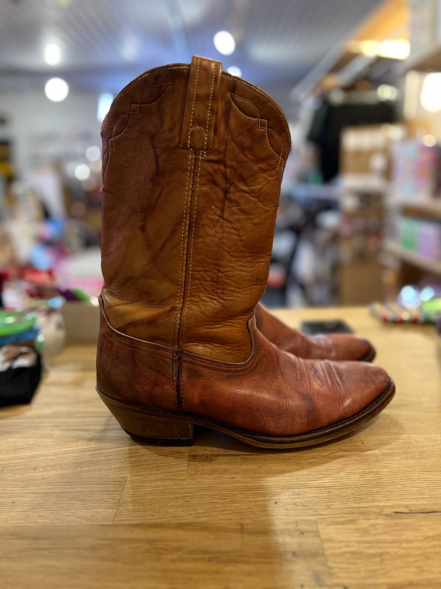 VTG BRWN Leather Cowboy boots