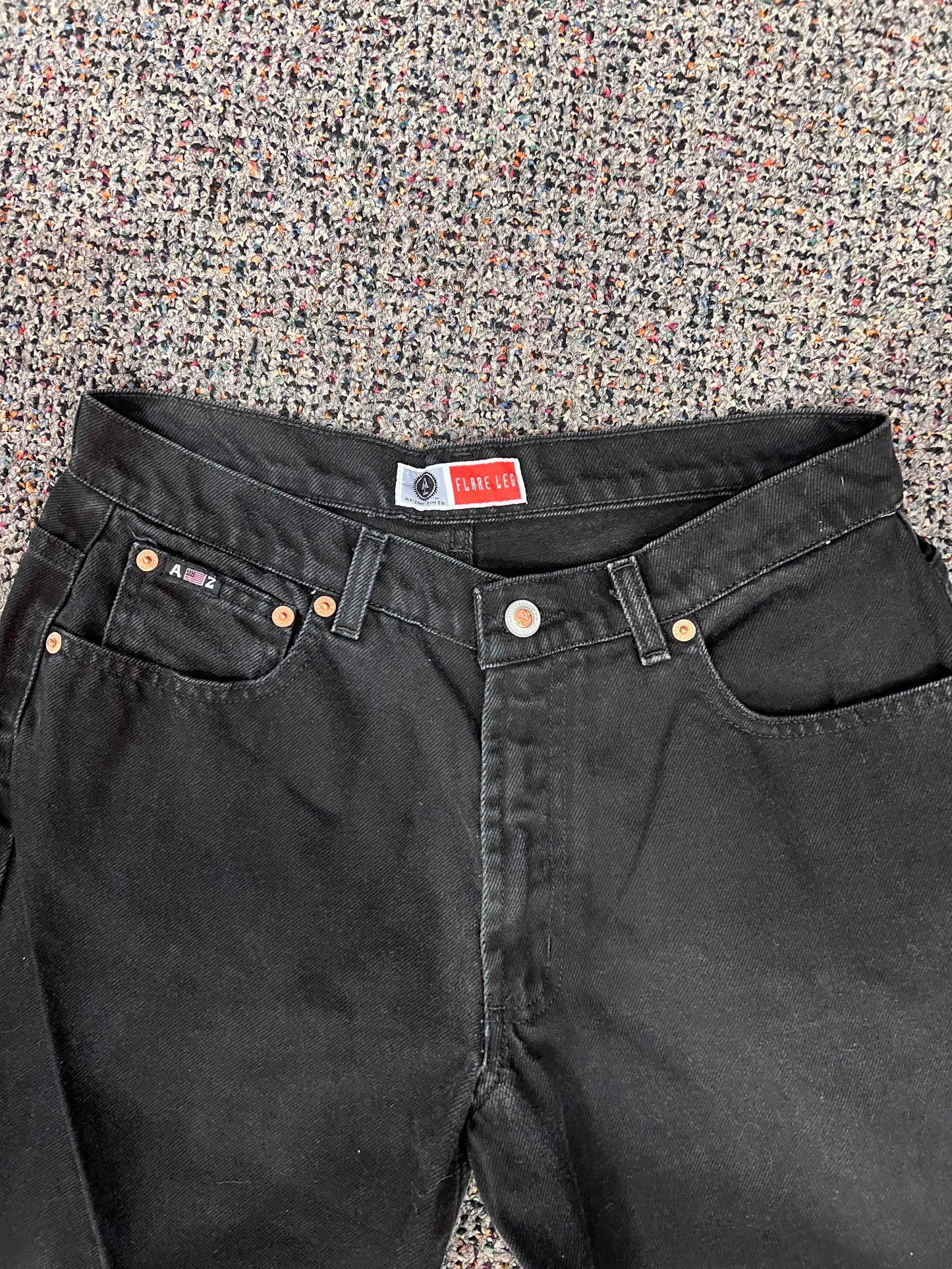 Arizona Black Flare Low Rise Jeans