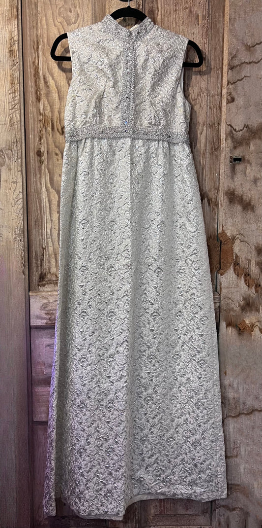 70's Sparkly High Neck Sleeveless Dress