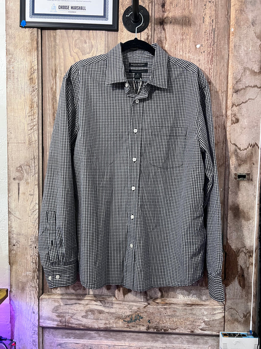 Banana Republic Blk/White Checkered Button Up