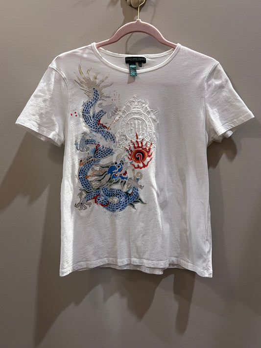 Lauren Jean Company Dragon White T-Shirt