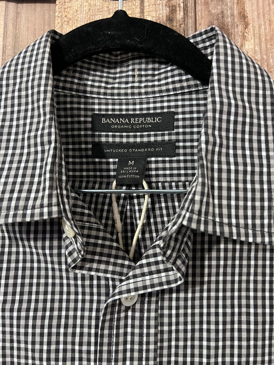 Banana Republic Blk/White Checkered Button Up