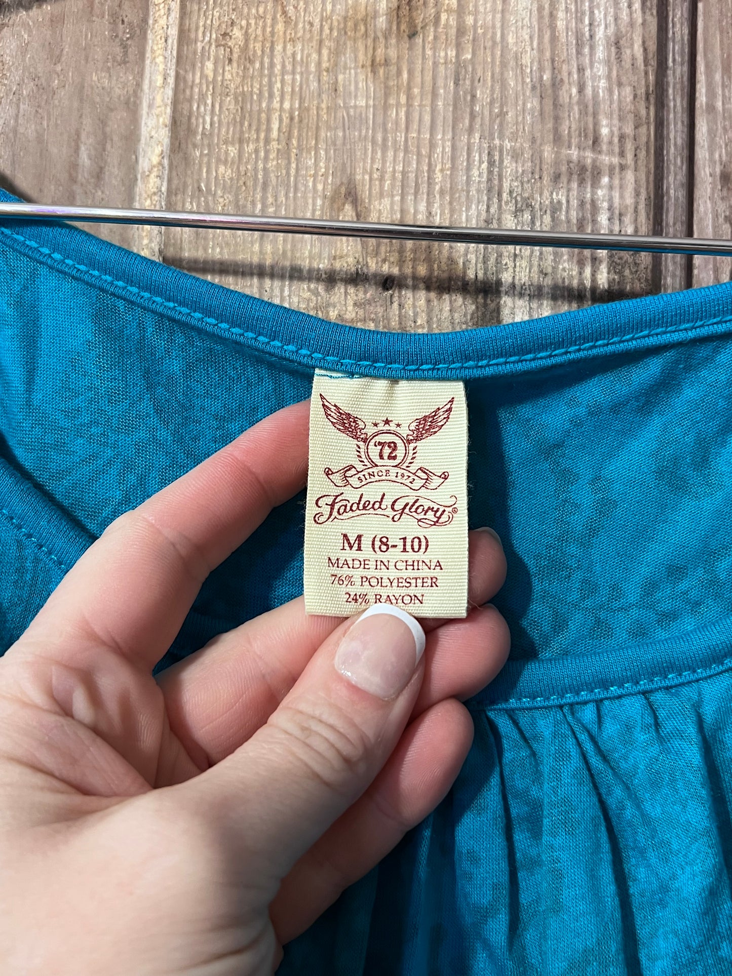 Faded Glory Blue Y2K Layered Top