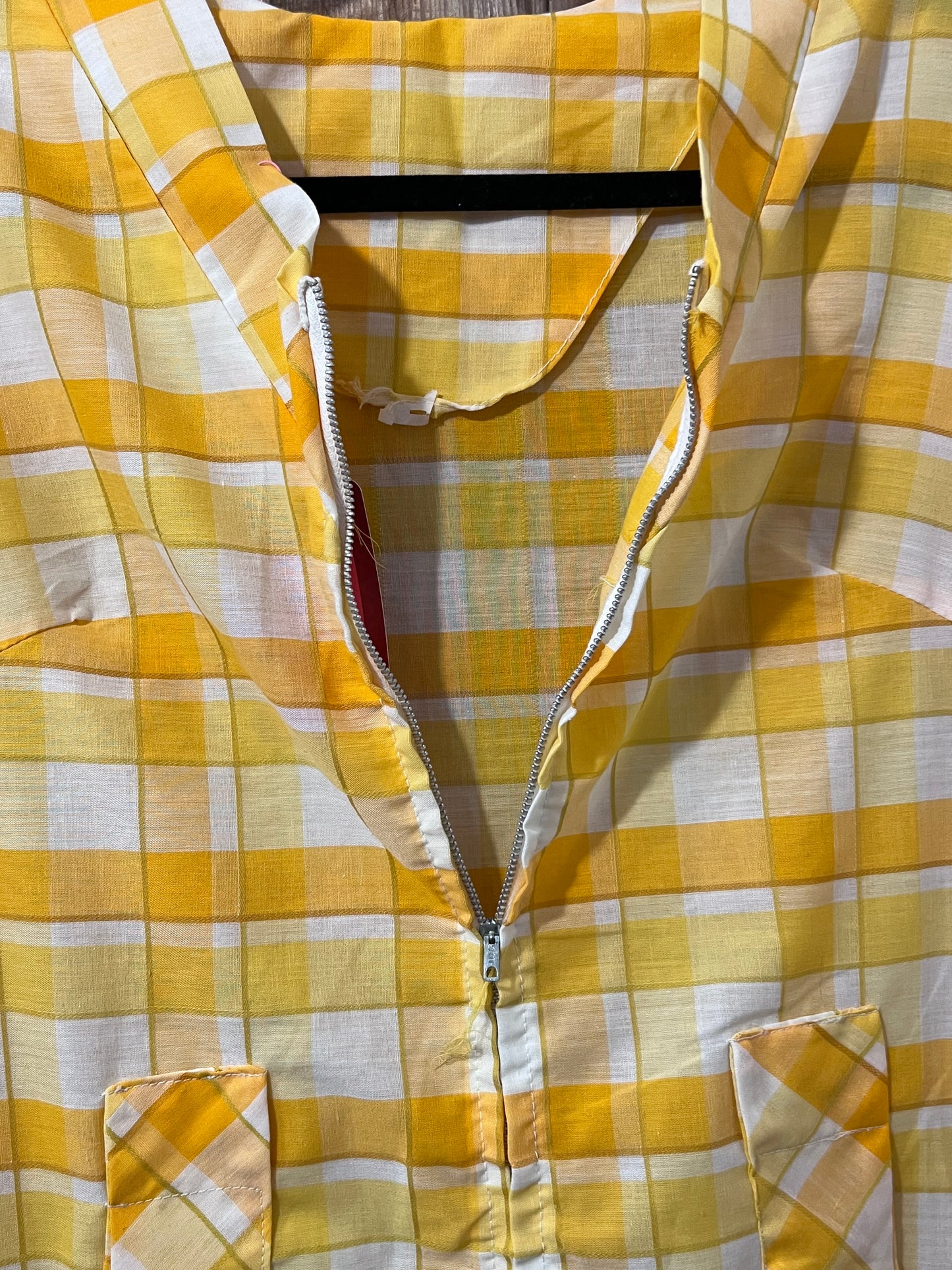 Handmade VTG Yellow Plaid Dress