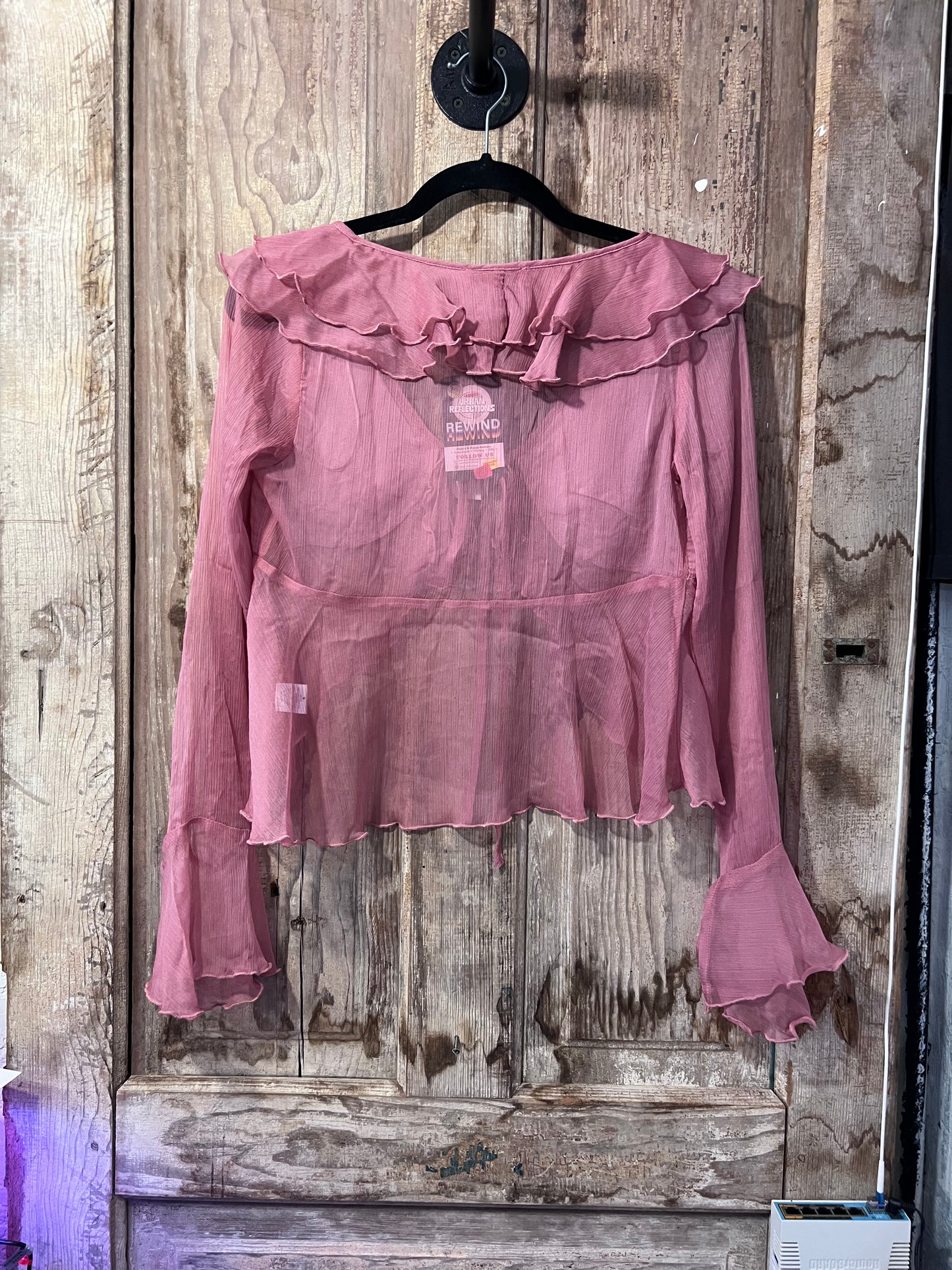 Pretty Garbage Pink Flowy Front Tie Blouse