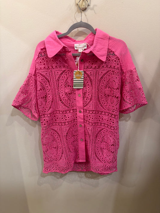 Crochet button up shirt