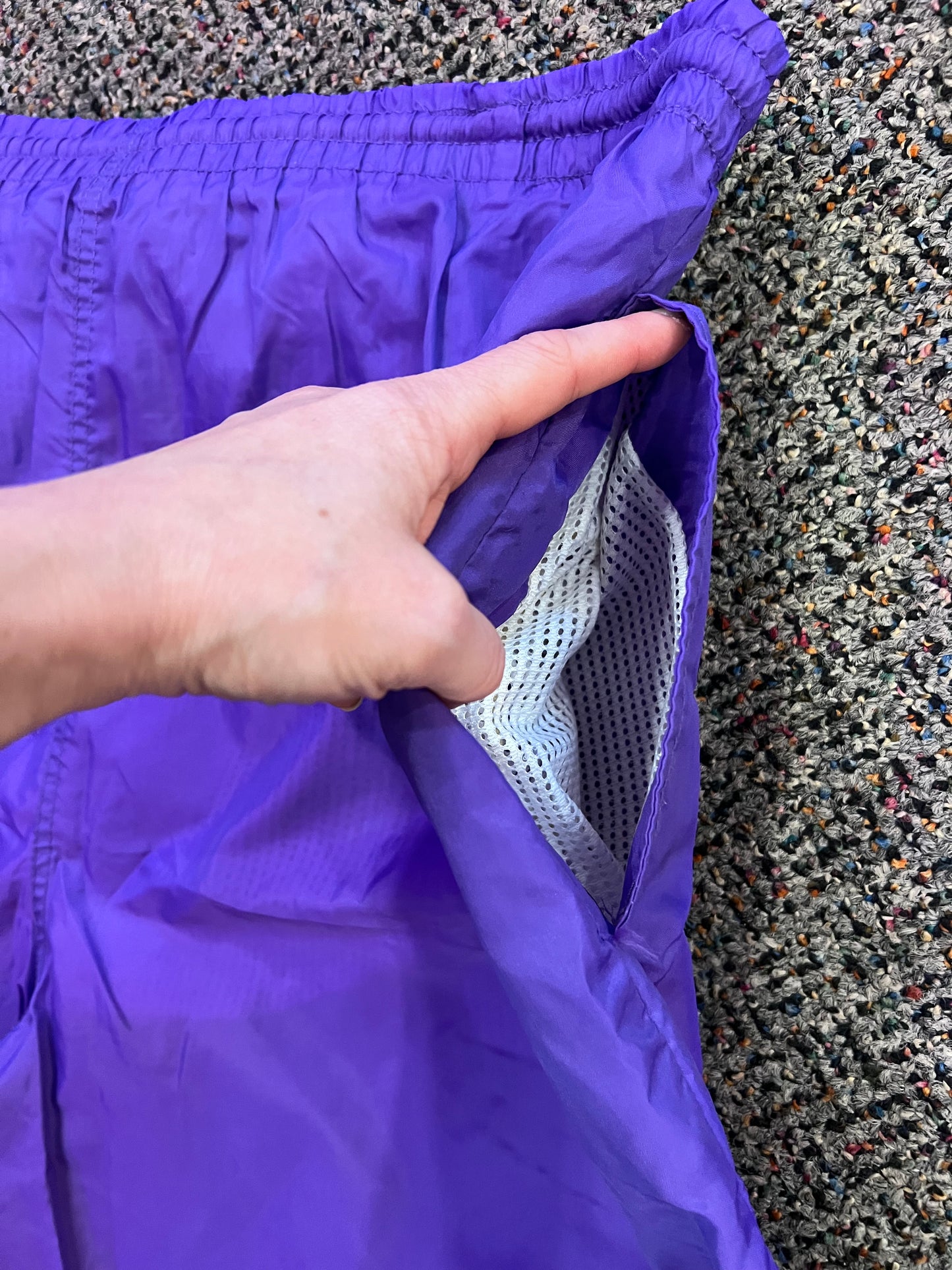 VTG LA GEAR Purple Windbreaker Shorts