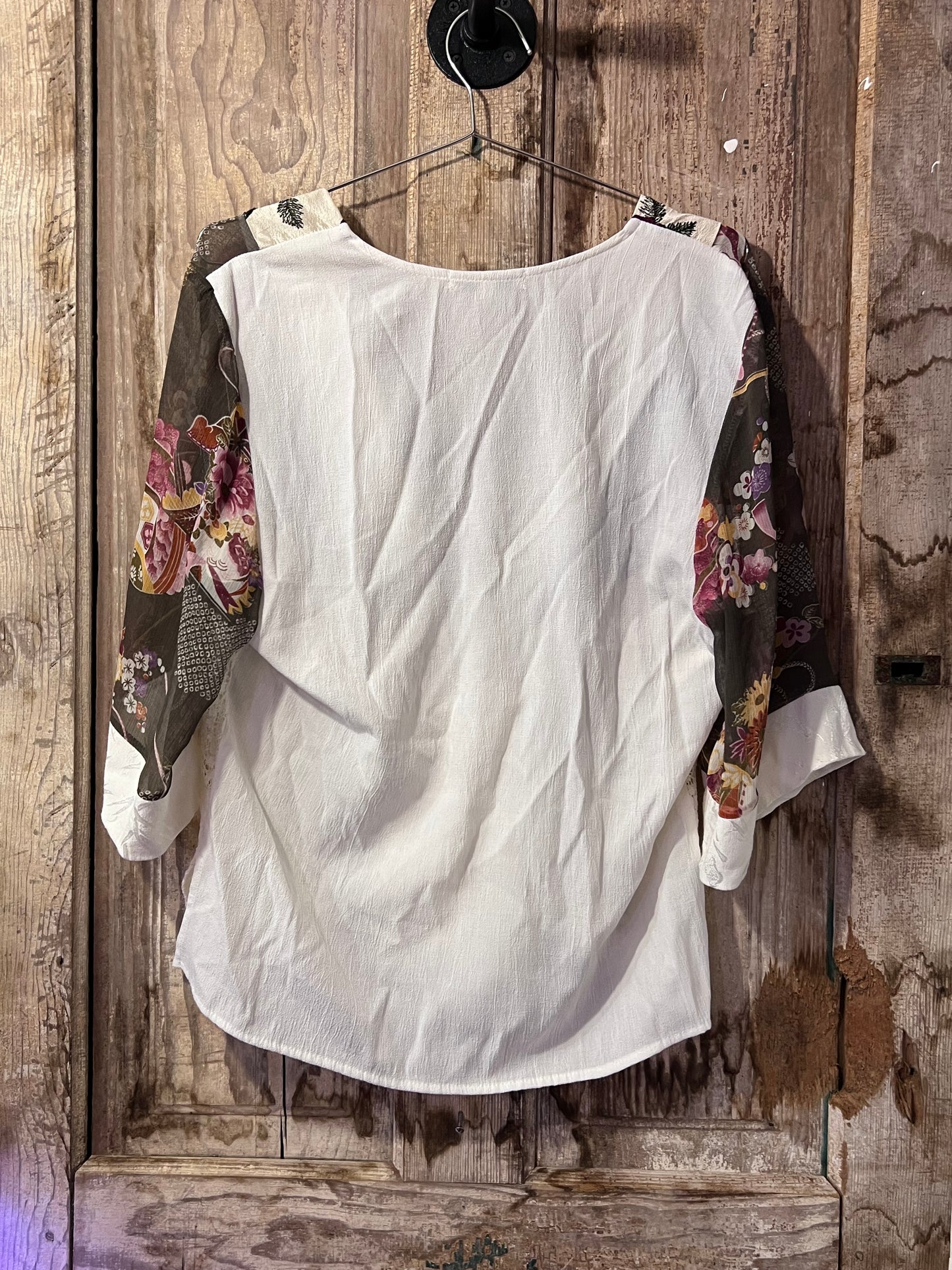 Spencer Alexis White Y2K Lace Floral Blouse