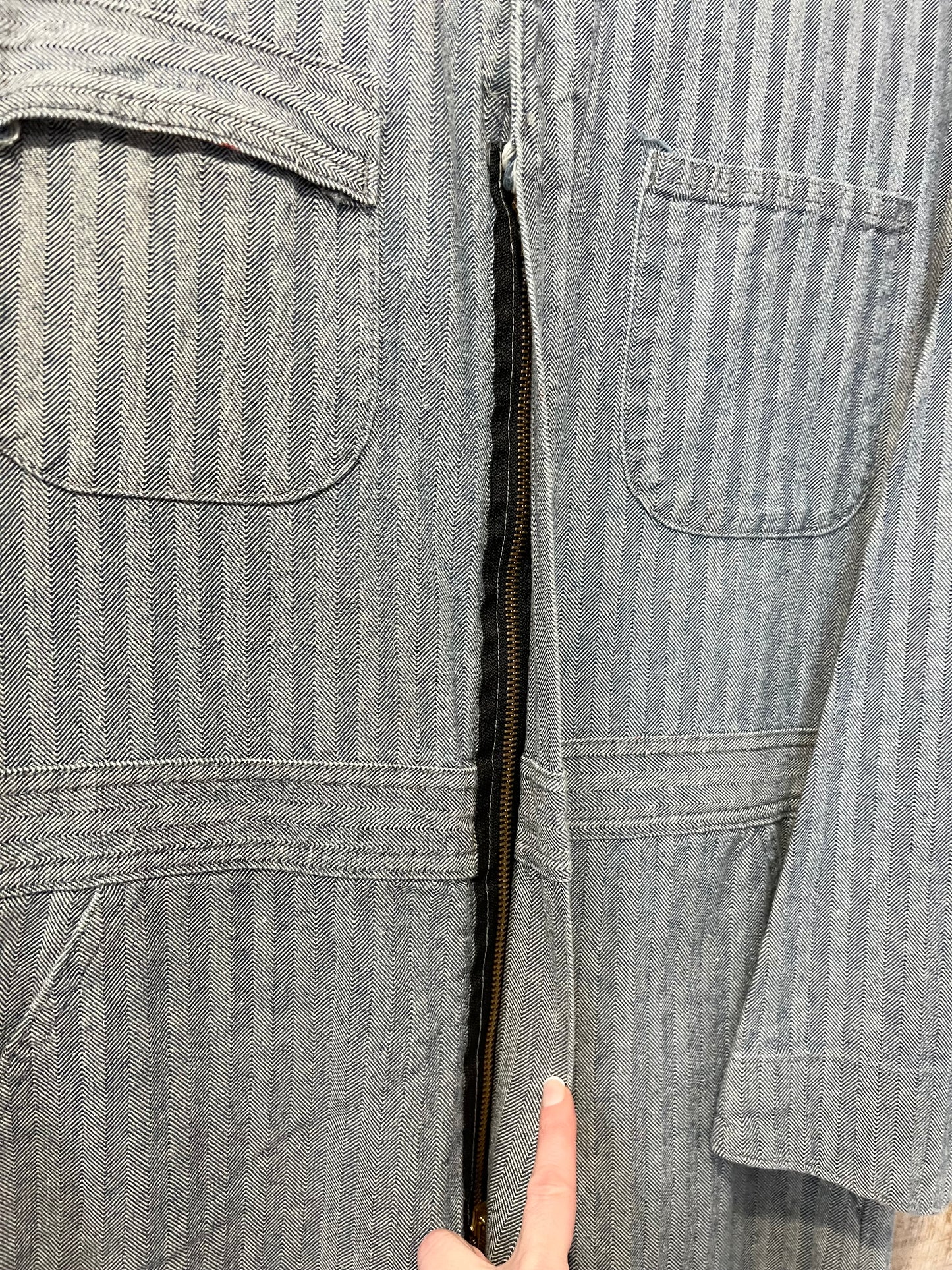 70's ROEBUCKS Striped Denim Coveralls