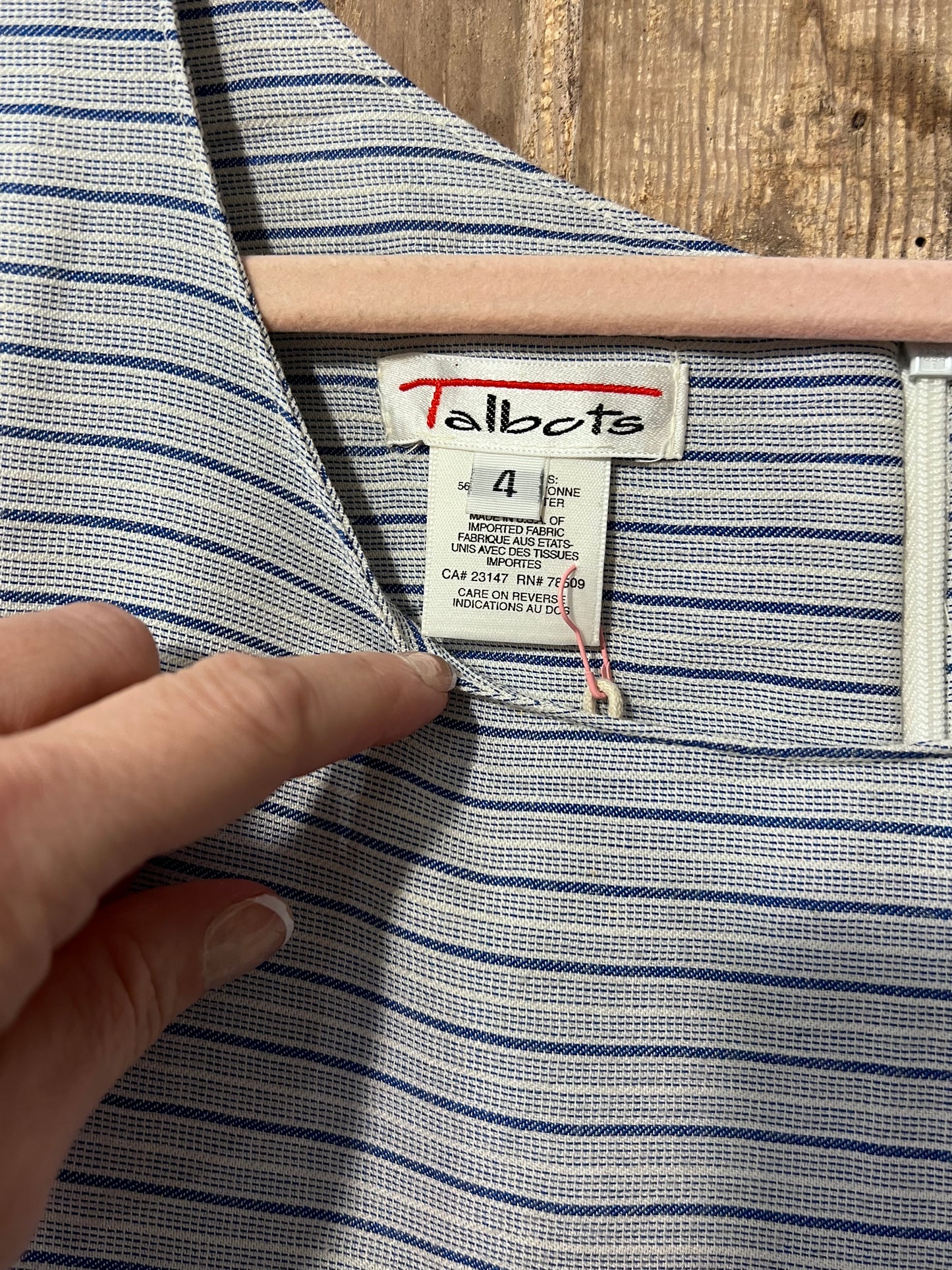 VTG Talbots Blue Striped Dress