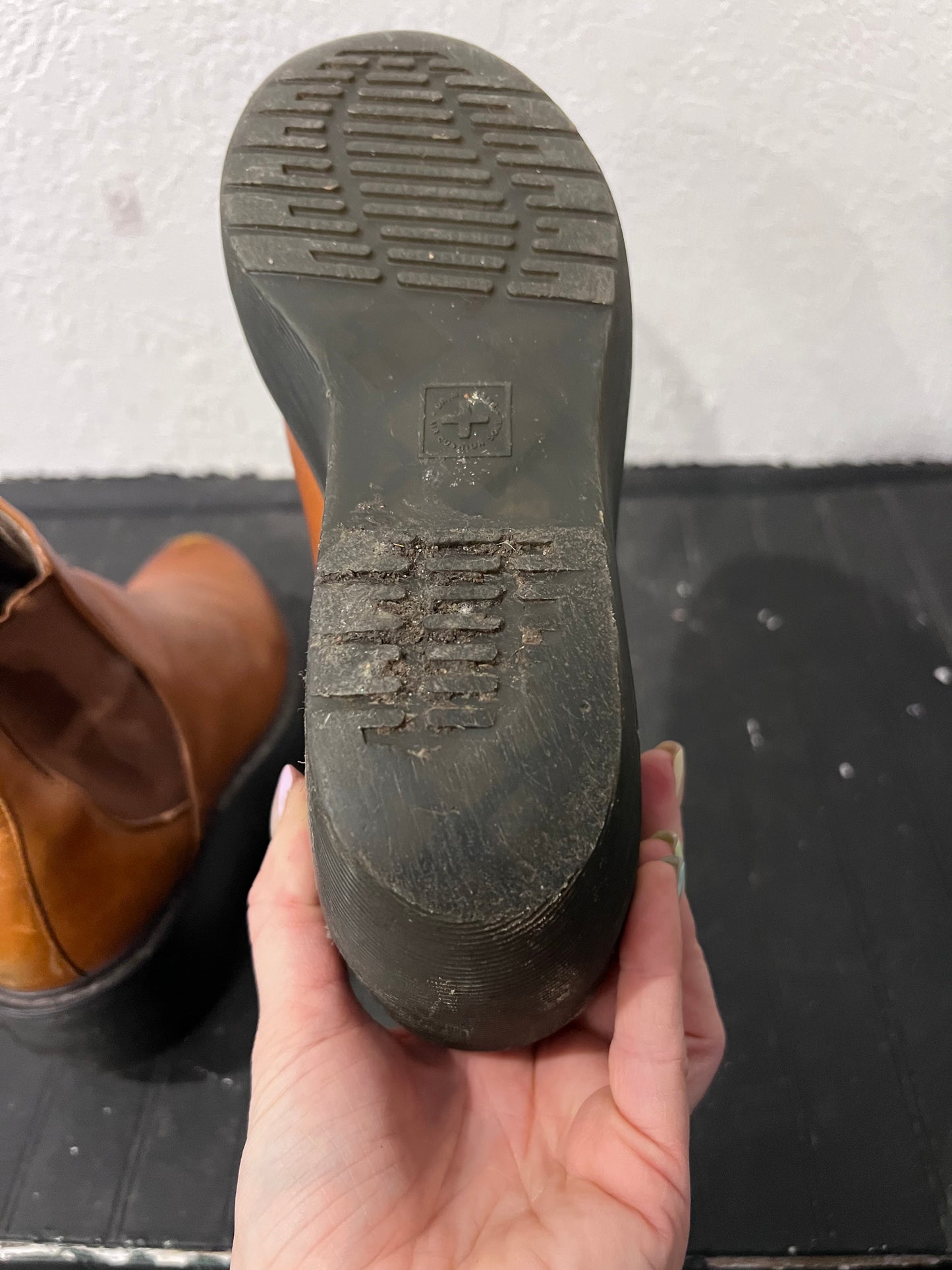 VTG Doc Marten Platform Wedge Slip On Booties