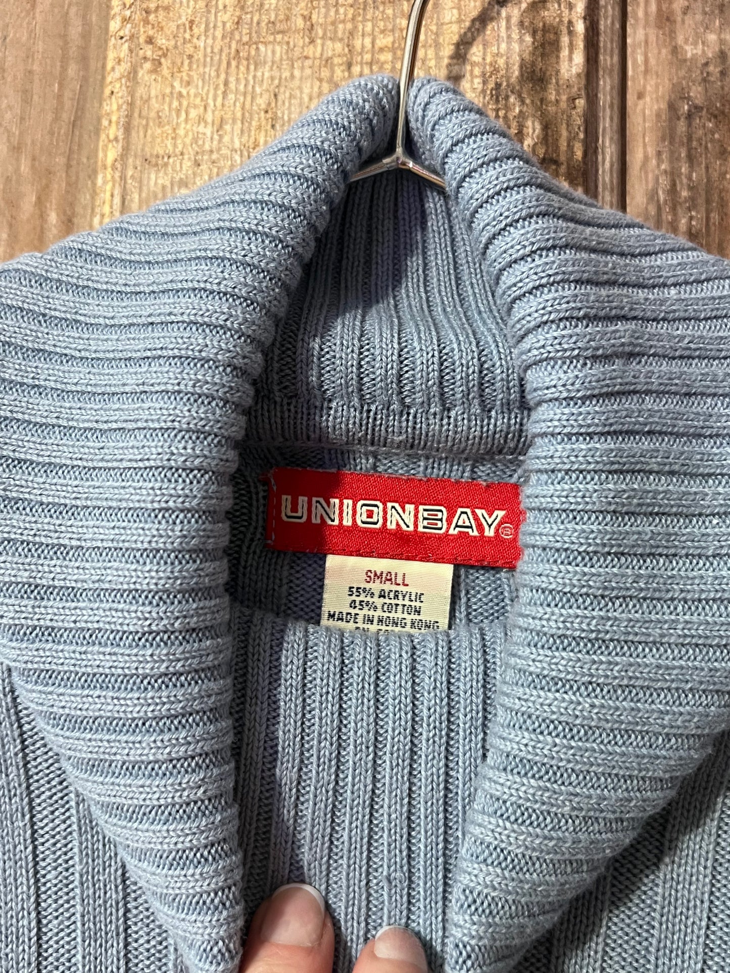 VTG Union Bay Y2K Blue Striped Turtleneck