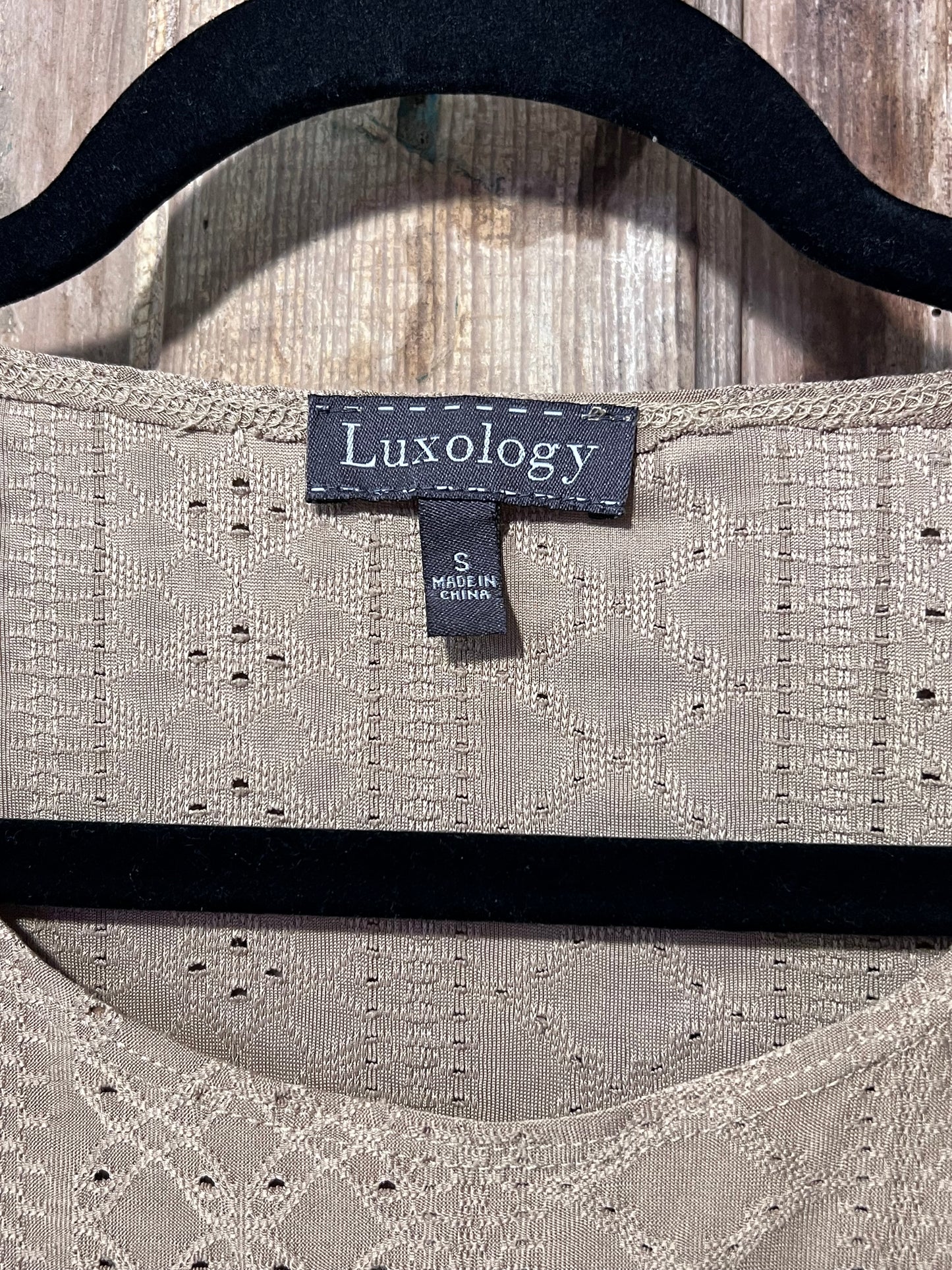Luxology Beige Short Sleeve Top