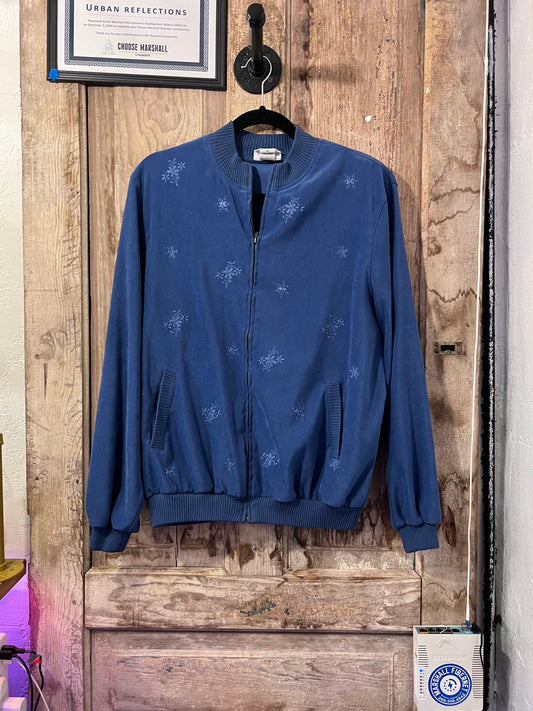 VTG Alfred Dunner Blue Embroidered Zip Up