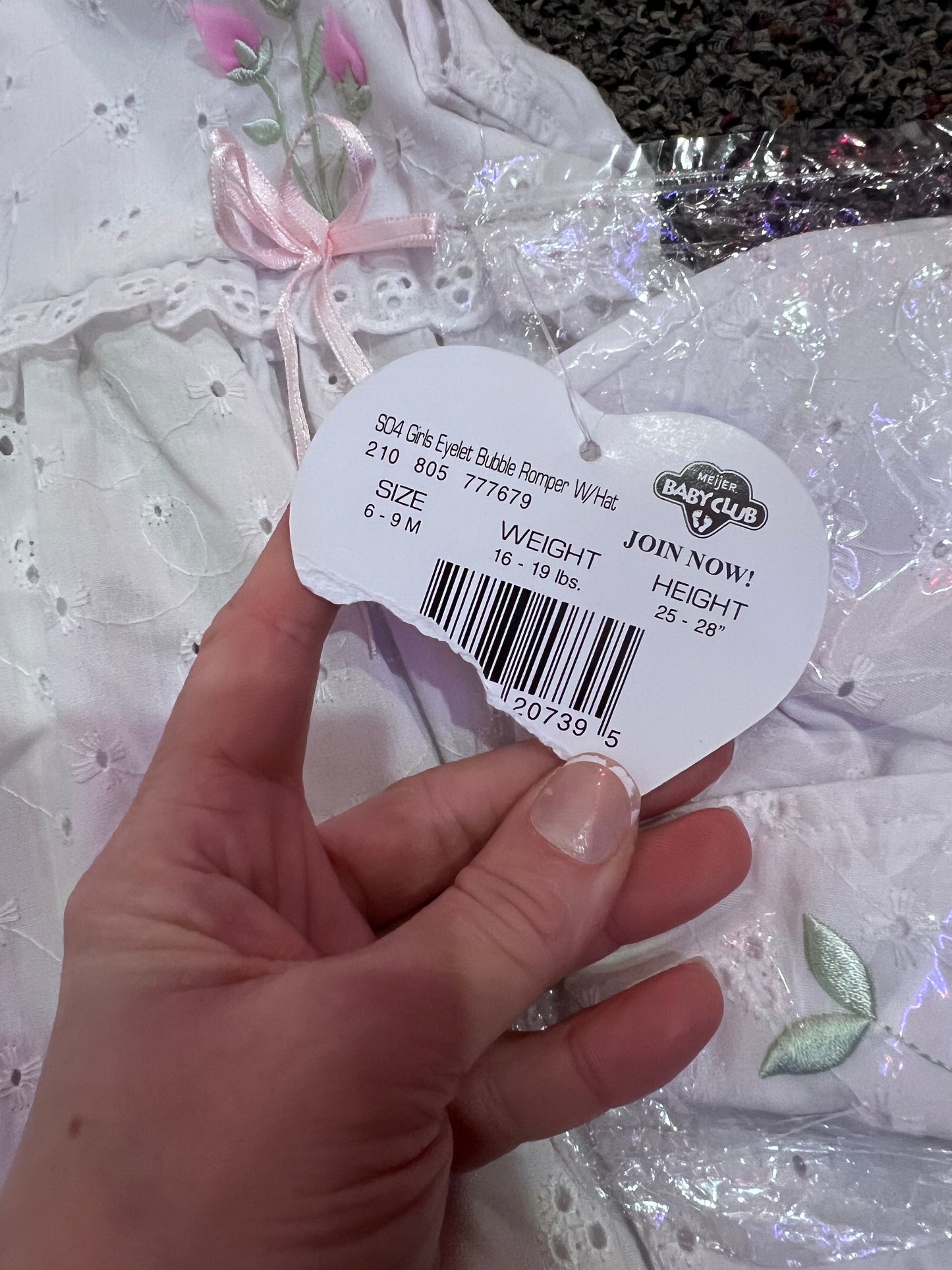 [URL] VTG White Floral Romper + Matching Hat NWT