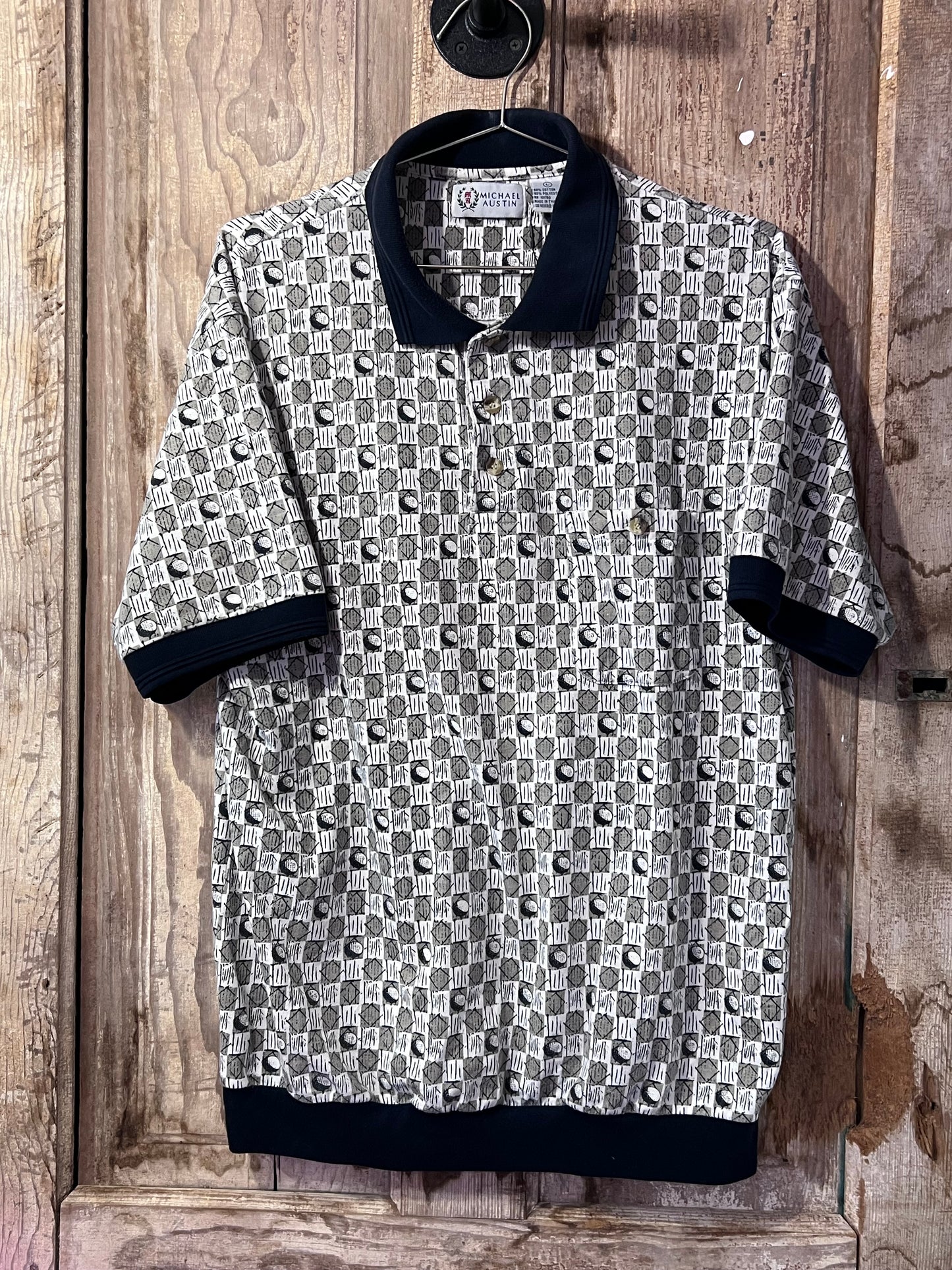 VTG Michael Austin Patterned Golf Polo