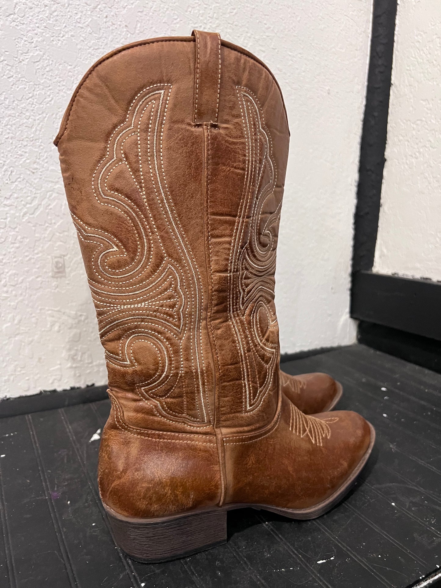 Brown Leather Cowboy Boots