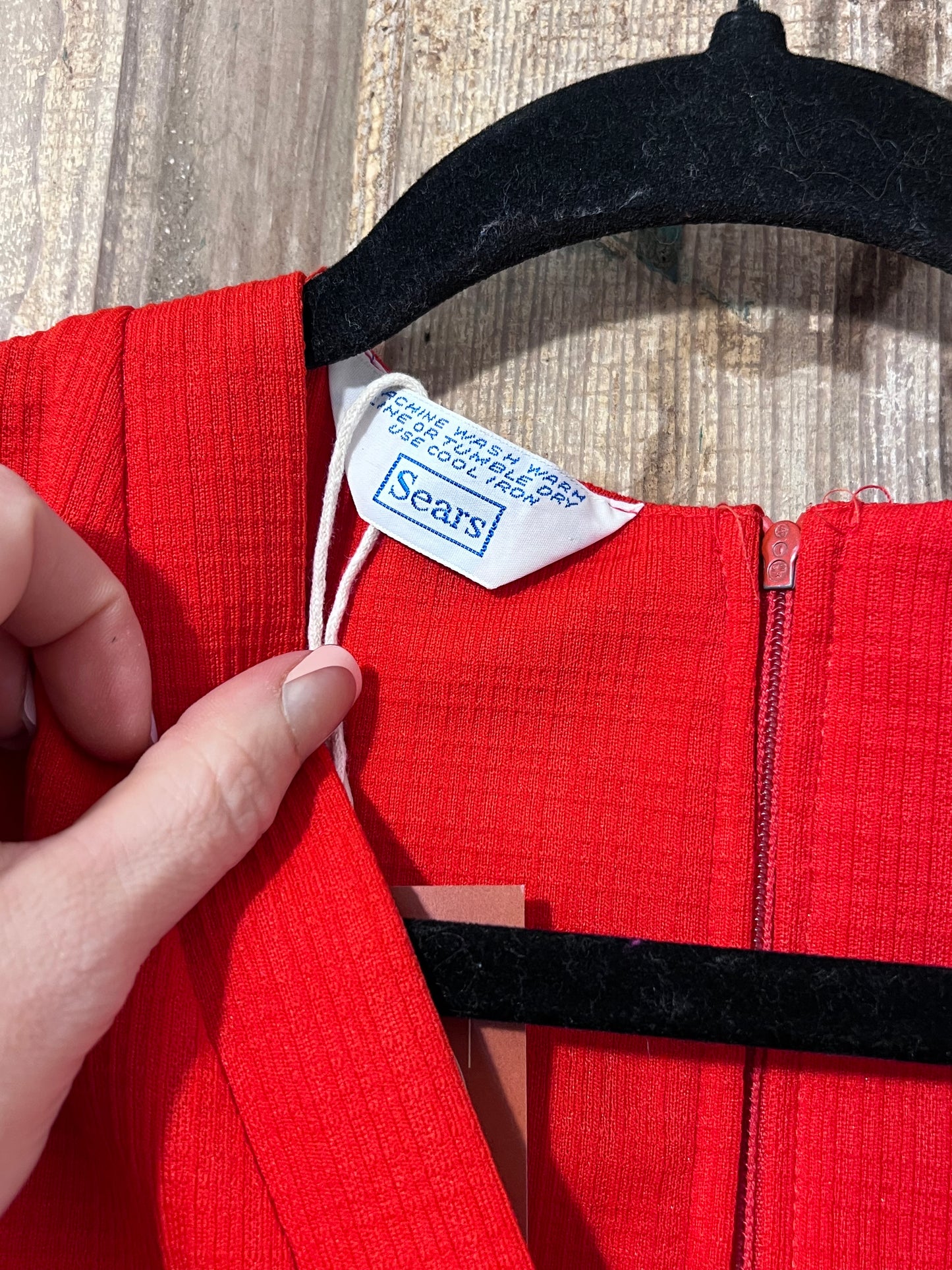 VTG Sears Red Tie Dress