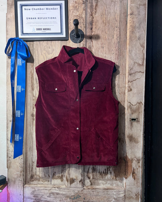 Corduroy burgundy vest